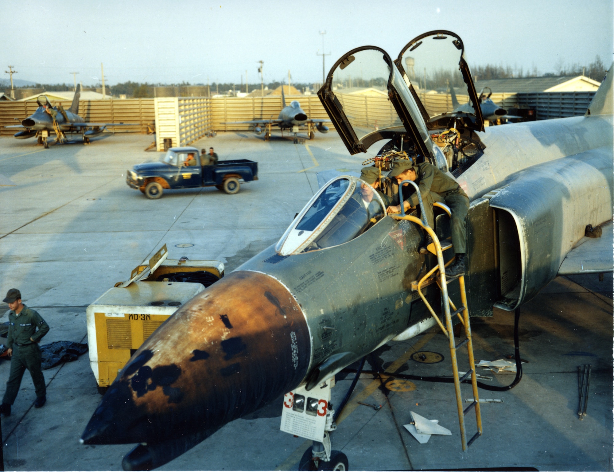 U.S. Air Force maintainers worked long hours in harsh conditions to keep aircraft flying. (U.S. Air Force photo).