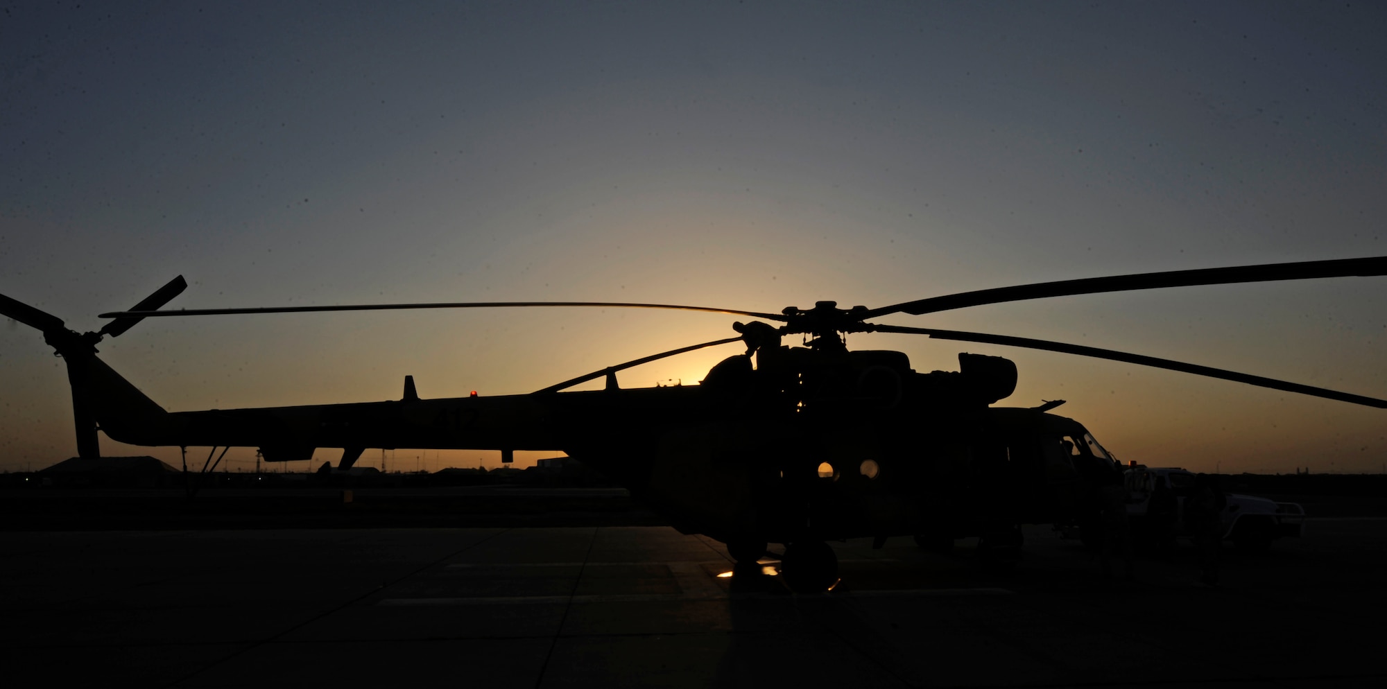 CAMP TAJI, Iraq -- An Iraqi Army Aviation Command maintainer works on the Mi-171MM March 1. More than 50 U.S. Air Force Airmen and Army Soldiers assigned to Iraq Training and Advisory Mission - Air advise, train and assist their Iraqi partners as they conduct helicopter pilot training, maintenance and key base support functions. (U.S. Air Force/Tech. Sgt. Jason Lake)