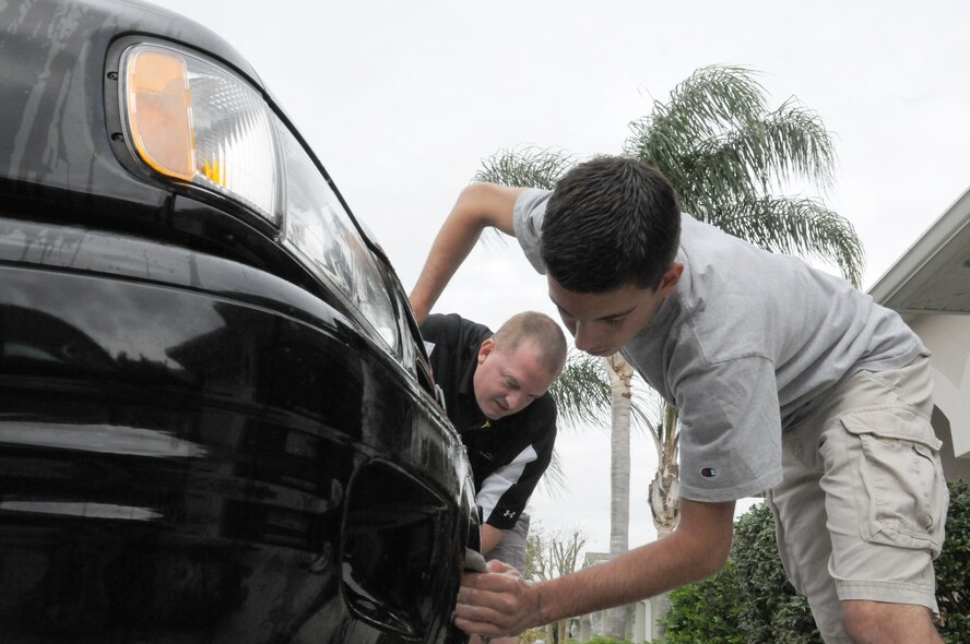Trinity, Fla. -- Kevin Porath, inset, grew up with a large family.  About 57,000 family members.  Mark Porath was a member of the Air Force Reserves all of Kevin's life.  Growing up in a reserve family gave Kevin a unique perspective on what it means to serve.  He plans on following in his father's footsteps and becoming an Air Force pilot.  (Official Air Force photo by Staff Sgt. Shawn Rhodes)