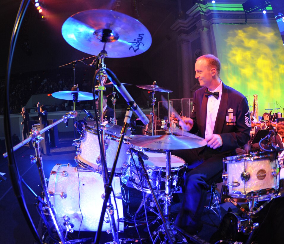 Master Sgt. Dennis Hoffmann, U.S. Air Force Band member, plays drums March 6 at the Daughters of the American Revolution Constitution Hall, Washington, D.C. The performance is part of the USAF Band’s 2011 Guest Artist Series. (U.S. Air Force photo by Senior Airman Christopher Ruano)