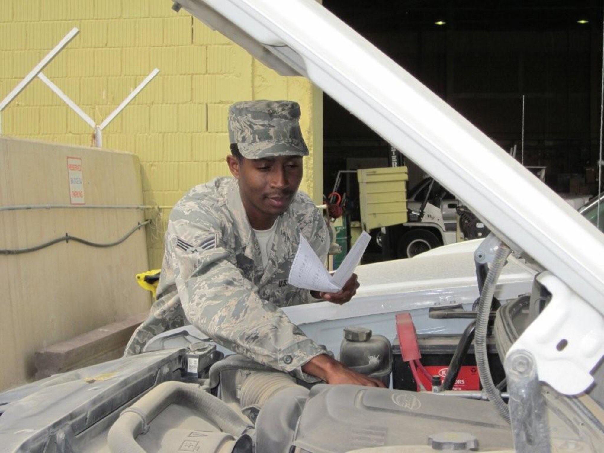 Senior Airman De’Angelo Brundidge is deployed from the 628th Logistics Readiness Squadron at Joint-Base Charleston, S.C. (Courtesy photo)