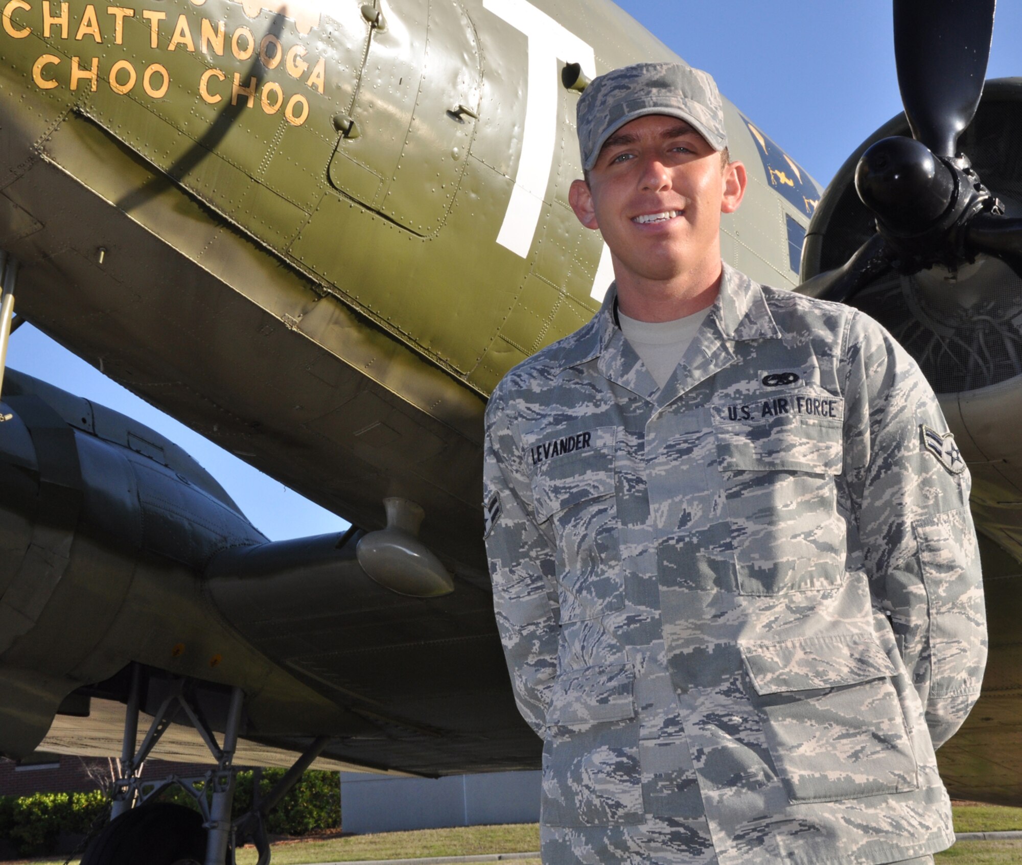 Airman 1st Class Bradley K. Levander, Jr.a non destructive inspection apprentice with the 315th Maintenance Squadron, expresses his thoughts about being a Reservist and outlook on life as this month's 315th Airlift Wing Spotlight. (U.S. Air Force photo/Senior Airman Robert Pilch)
