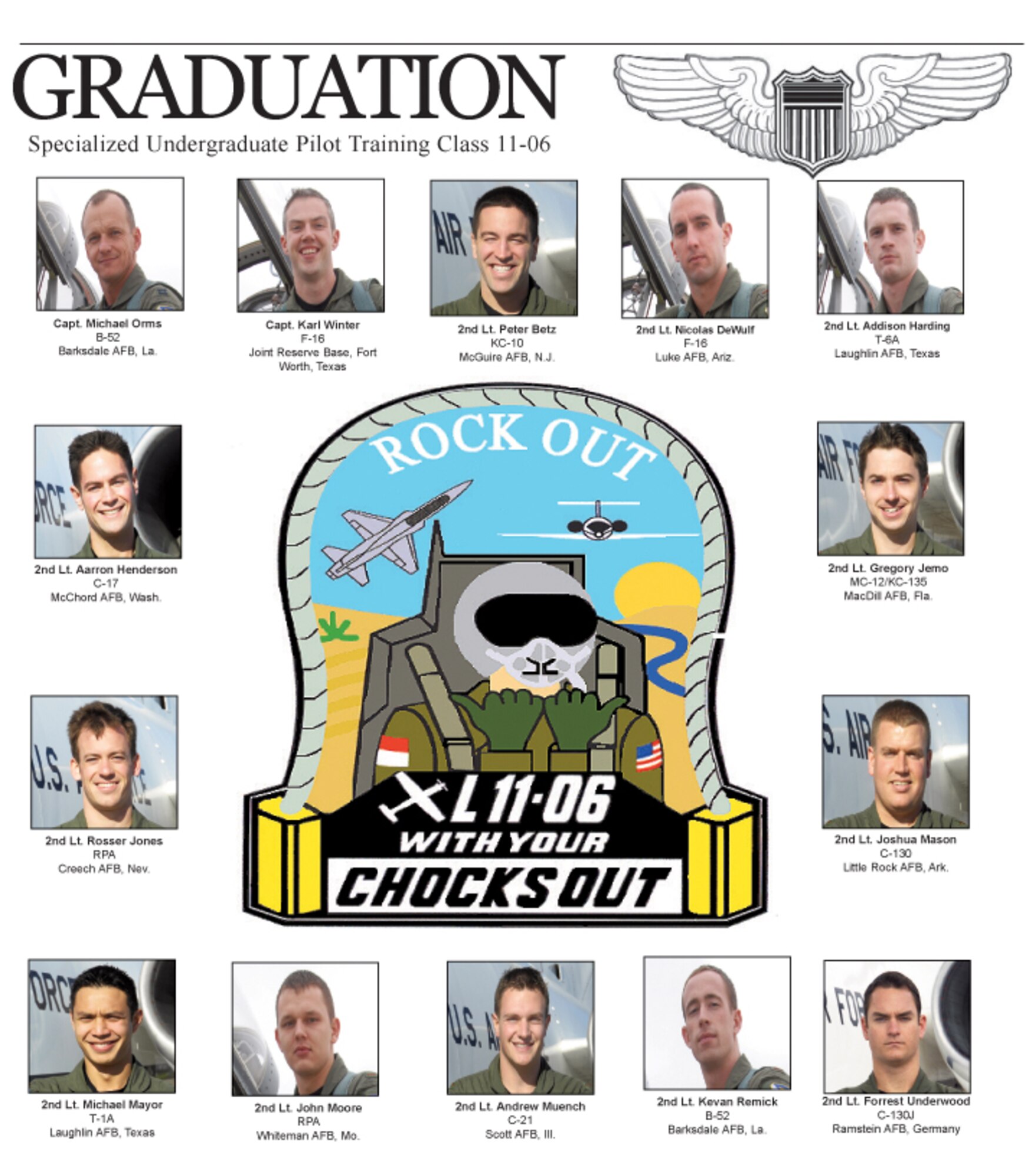 Specialized Undergraduate Pilot Training class 11-06 graduates March 11.

