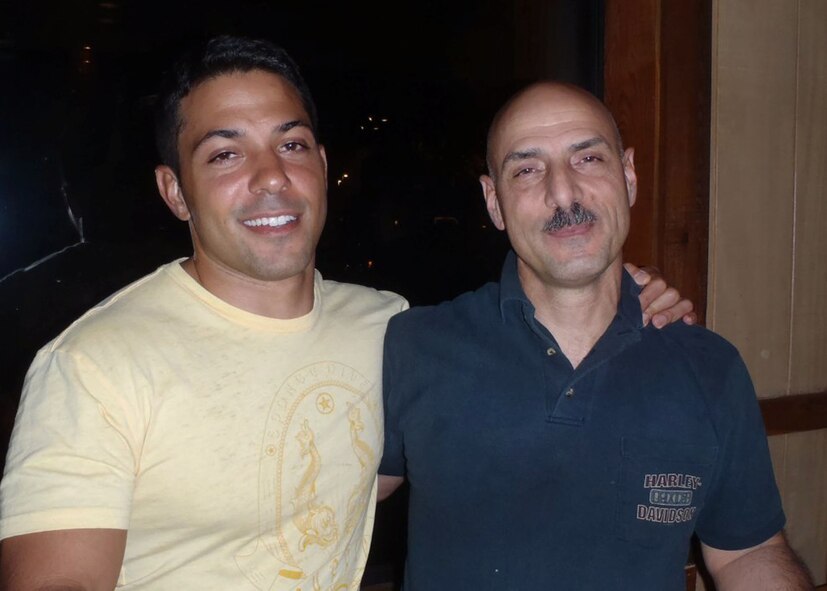 Army Capt. Nick Albini and his father, Air Force Reserve Chief Master Sgt. Paul Albini, 919th Special Operations Wing, pose for a photo during a South Florida premiere of Discovery Channel's reality series, "Out of the Wild: Venezuela," in which the captain is a cast member.  Captain Albini credits his father, a career munitions specialist at Duke Field, Fla., for instilling the attributes necessary to be successful in life as well as his challenges in the popular TV series. (Courtesy photo)