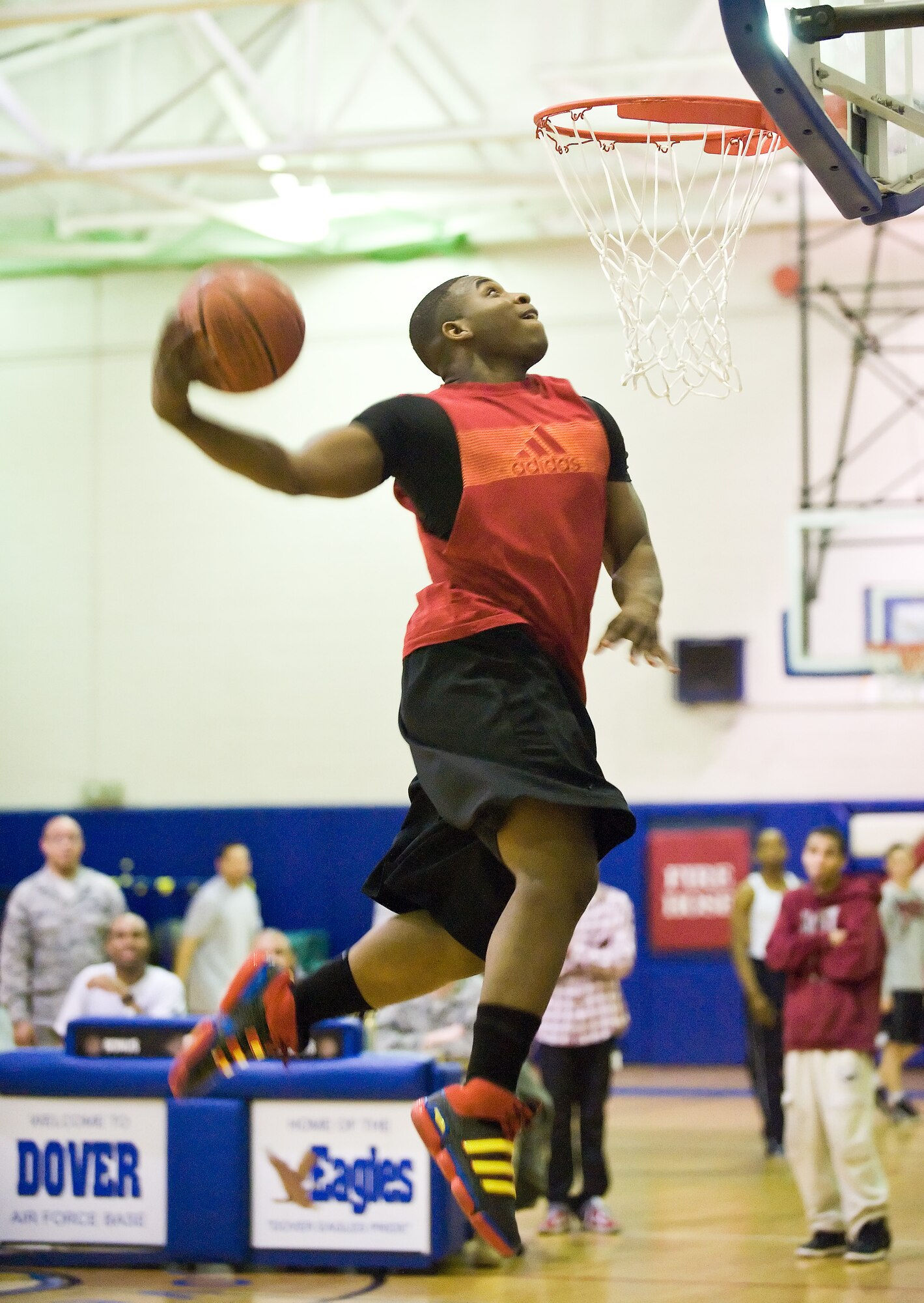 (UNRELEASED) The 2011 Slam Dunk Contest was held at the Fitness Center, Dover Air Force Base, Del., March 11, 2011. (U.S. Air Force photo/Roland Balik)