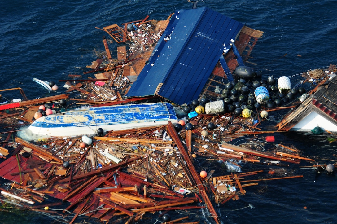 Ocean tsunami ship