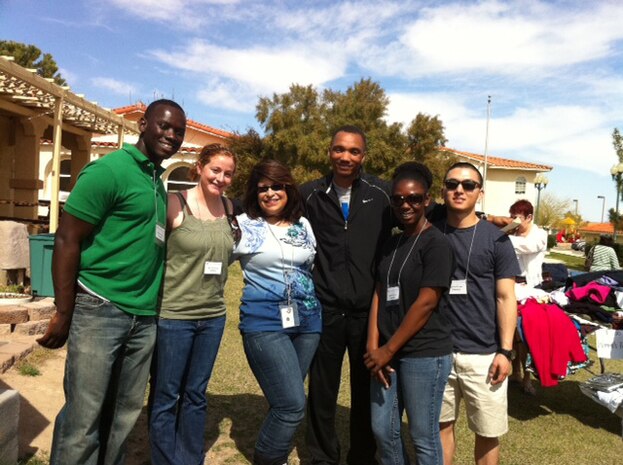 BOULDER CITY, Nev.-- Members of the Nellis Company Grade Officers Council pose for a photo March 12 at St. Jude's Ranch for Children. The CGOC members volunteered to help the ranch run their annual spring sale. (Courtesy photo)