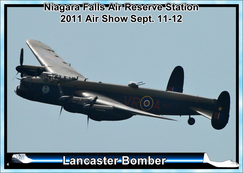 The Avro Lancaster a British four-engine Second World War heavy bomber makes a pass over the crowd at the Russell air show, June 15, 2008, Ontario Canada. The "Lanc", as it was affectionately known, became the most famous and most successful of the Second World War night bombers, delivering 608,612 tons of bombs in 156,000 sorties (U.S. Air Force Graphic by Staff Sgt. Joseph McKee)