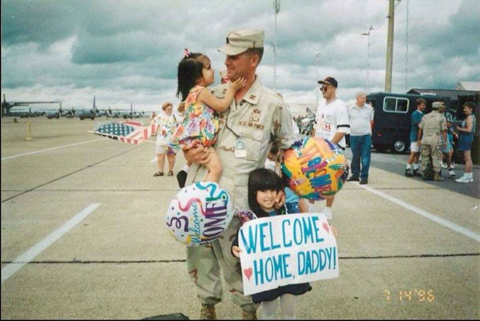 Then-Capt. Adam Dickerson at a homecoming celebration at Little Rock Air Force Base, summer 1996. (Courtesy Photo)