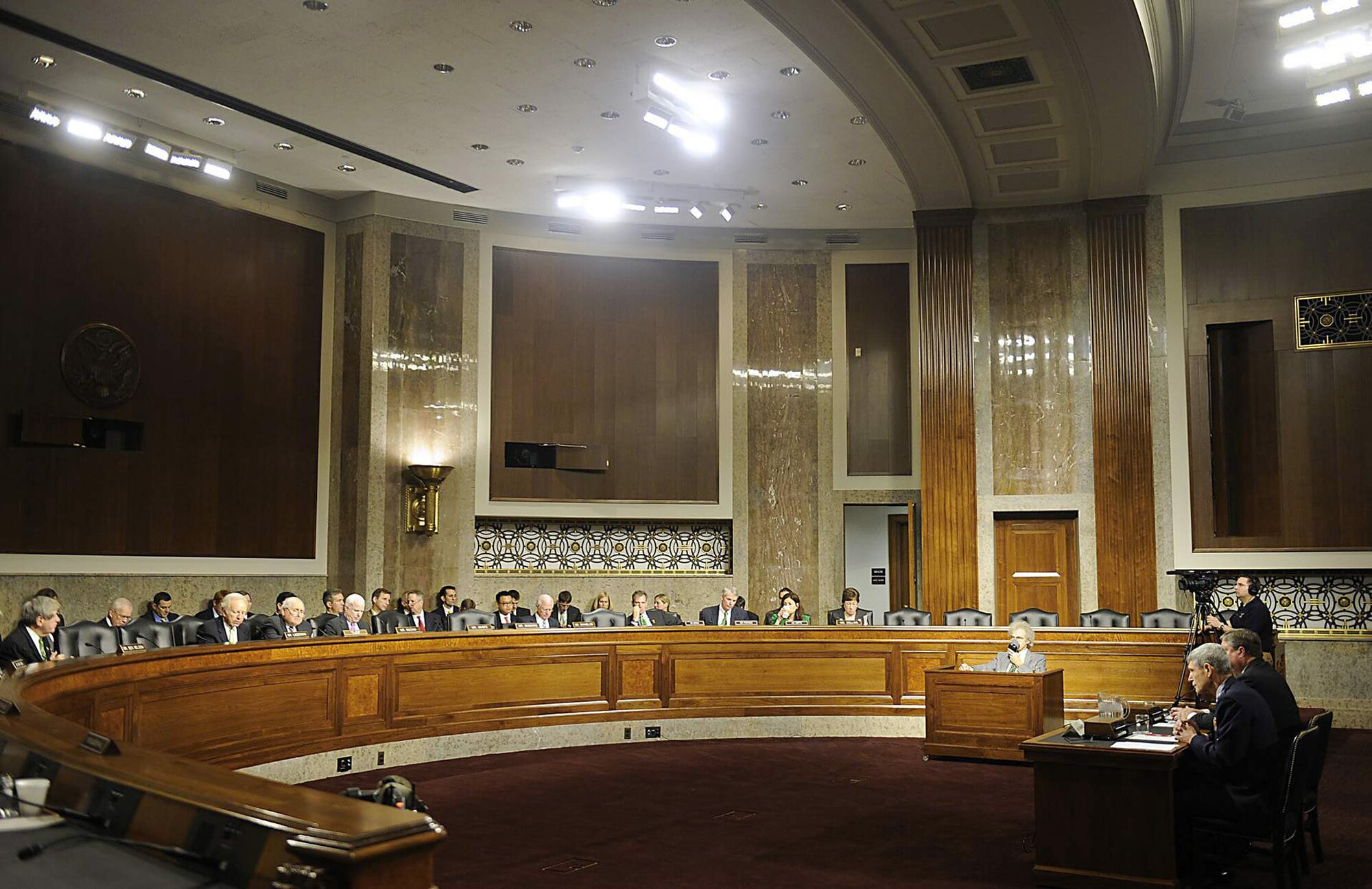 The Senate Armed Services Committee hears testimony from Secretary of the Air Force Michael Donley and Air Force Chief of Staff Gen. Norton Schwartz on March 17, 2011, in Washington, D.C.  The service leaders provided details on the Air Force's fiscal 2012 national defense authorization budget request.  (U.S. Air Force photo/Scott M. Ash)