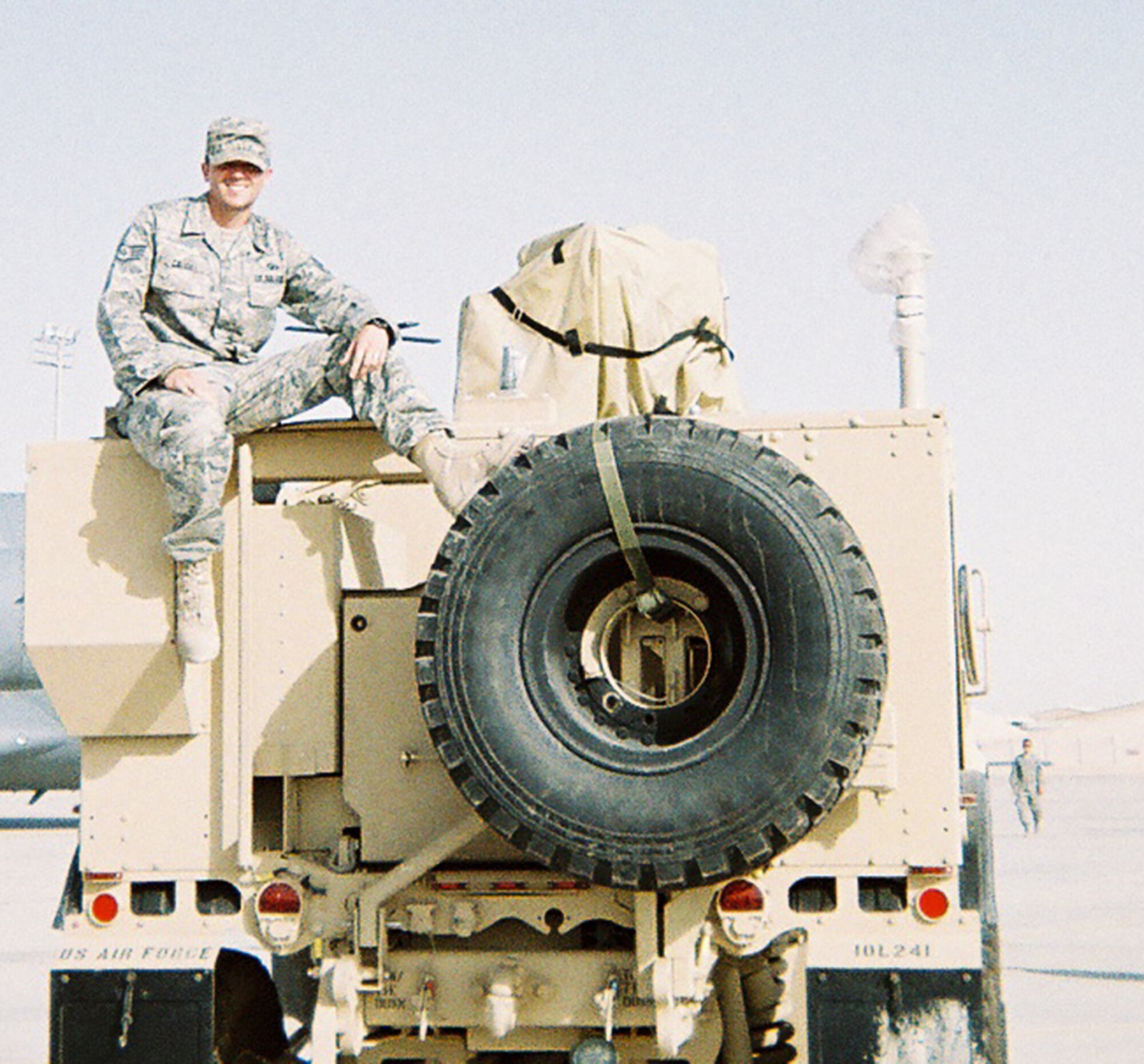 SOUTHWEST ASIA. - Staff Sgt. Blaine Caudill, 509th Operations Support Squadron tower supervisor and Air Force Global Strike Command member, left April 25, 2010 for his seven month deployment to a bare-base location.