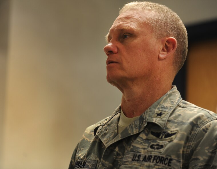 MOODY AIR FORCE BASE, Ga. -- Brig. Gen. Daniel Wyman, command surgeon of Air Combat Command, visits the Health and Wellness Center March 17. The purpose of his visit was to gain insight into the 23rd Medical Group and see the effect it has on Moody. (U.S. Air Force photo/Airman 1st Class Douglas Ellis)(RELEASED)
