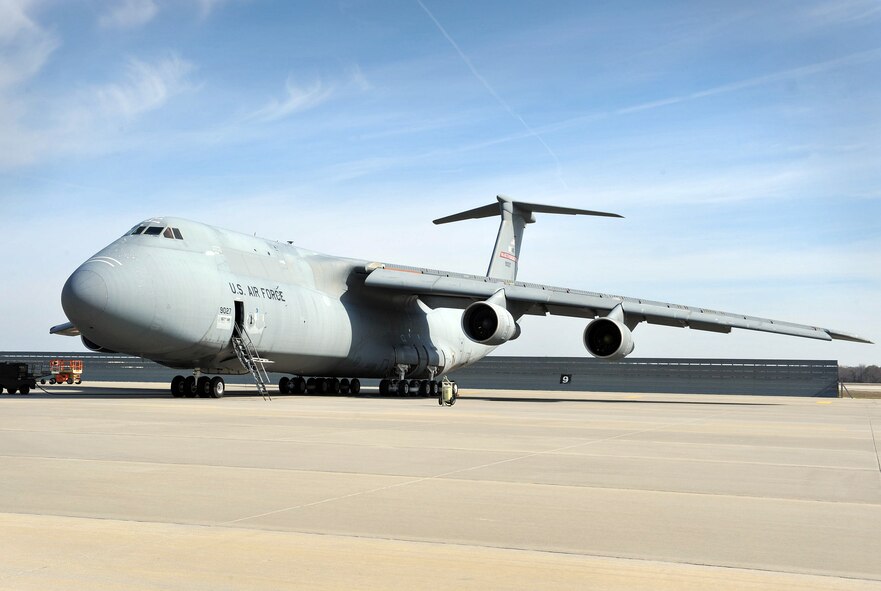 This C-5 will soon be flown from Robins Air Force Base, Ga., to the “boneyard” at Davis-Monthan Air Force Base, Ariz., where it will join other retired aircraft. (U.S. Air Force photo/Tommie Horton)