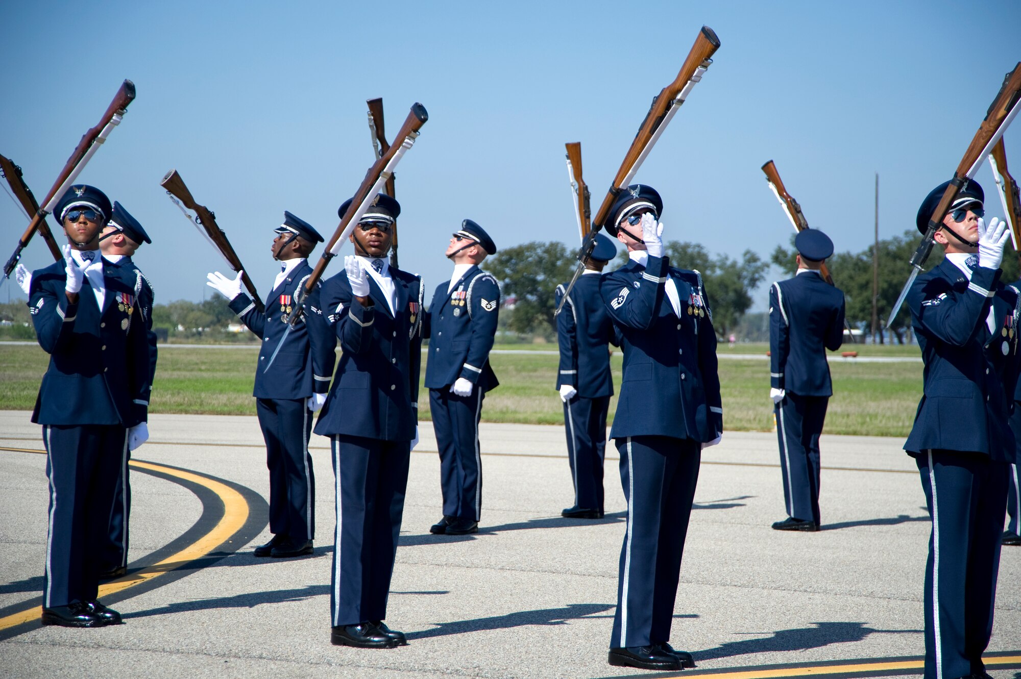 Keesler’s open house and air show, Angels Over the Bay, takes place March 19 and 20.  The celebration of Keesler’s 70 years of heritage includes the Navy Blue Angels and Army Golden Knights along with many other performers, static displays and vendors.   Last year, the Blue Angels performed 68 air shows at 35 U.S. sites in their F/A-18 Hornets for more than 8 million spectators. Since its inception in 1946, the Blue Angels have performed for more than 463 million fans.  (U.S. Air Force photo by Adam Bond)

