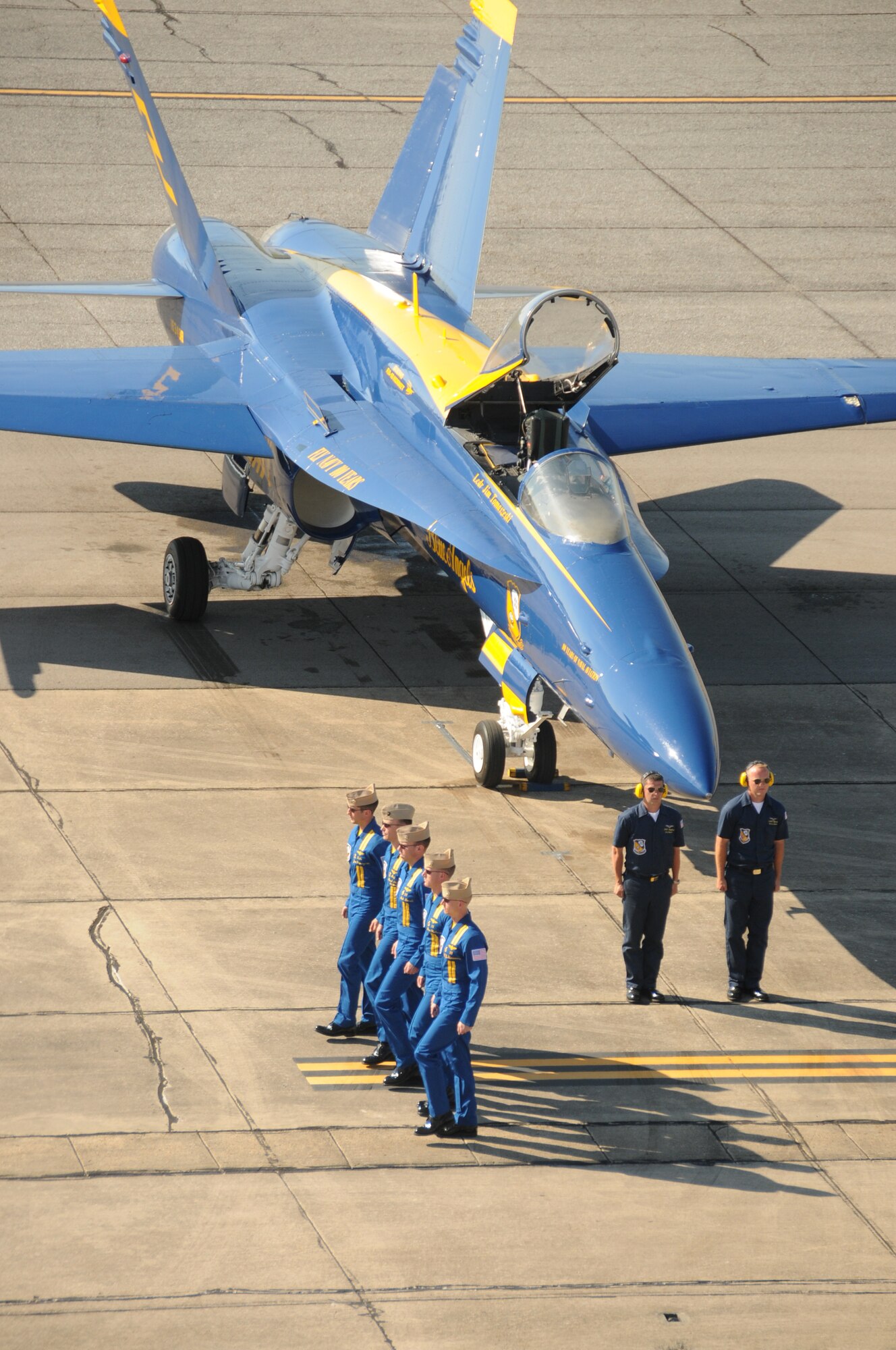 Keesler’s open house and air show, Angels Over the Bay, takes place March 19 and 20.  The celebration of Keesler’s 70 years of heritage includes the Navy Blue Angels and Army Golden Knights along with many other performers, static displays and vendors.   Last year, the Blue Angels performed 68 air shows at 35 U.S. sites in their F/A-18 Hornets for more than 8 million spectators. Since its inception in 1946, the Blue Angels have performed for more than 463 million fans.  (U.S. Air Force photo by Kemberly Groue)