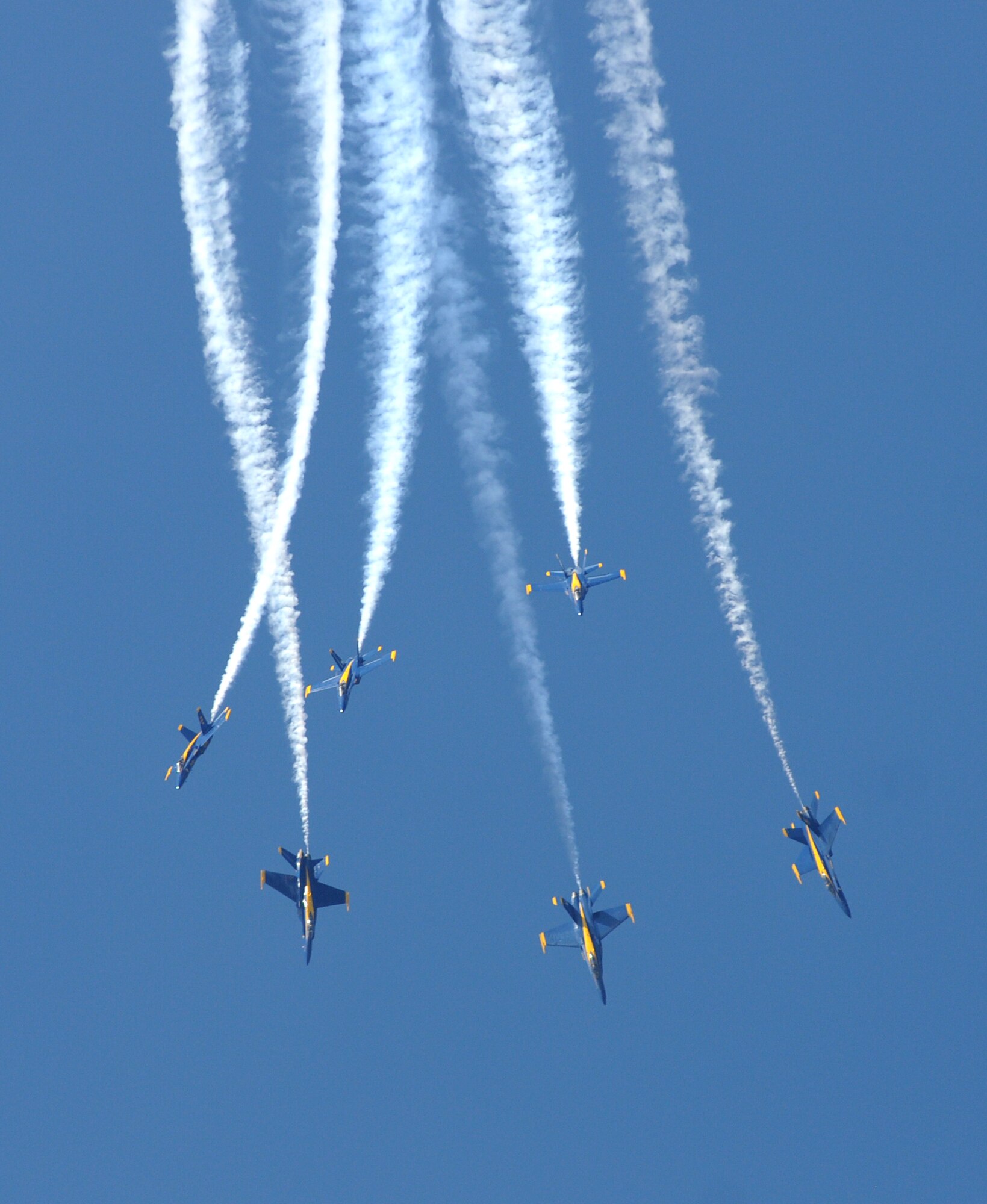 Keesler’s open house and air show, Angels Over the Bay, takes place March 19 and 20.  The celebration of Keesler’s 70 years of heritage includes the Navy Blue Angels and Army Golden Knights along with many other performers, static displays and vendors.   Last year, the Blue Angels performed 68 air shows at 35 U.S. sites in their F/A-18 Hornets for more than 8 million spectators. Since its inception in 1946, the Blue Angels have performed for more than 463 million fans.  (U.S. Air Force photo by Kemberly Groue)