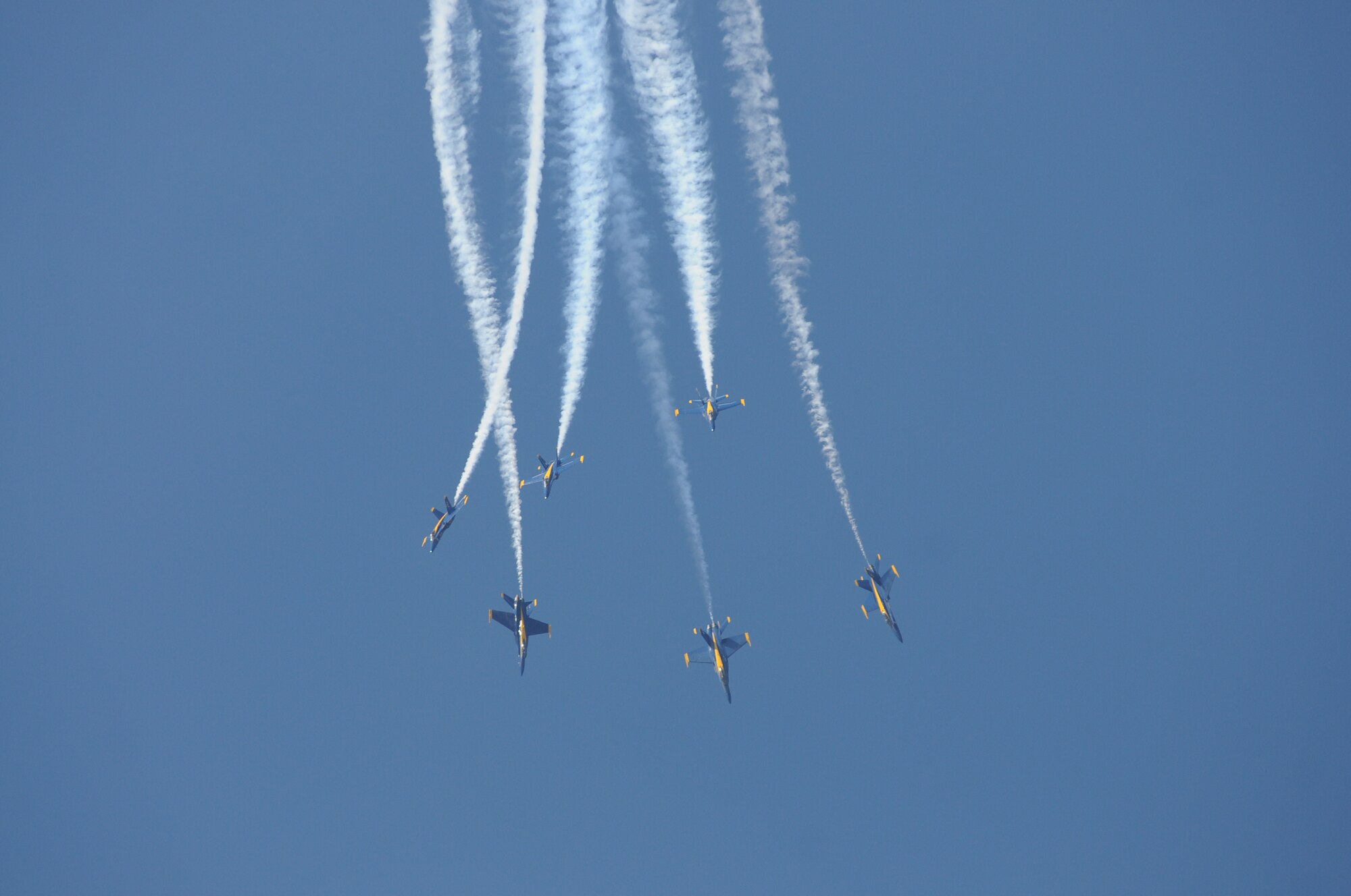 Keesler’s open house and air show, Angels Over the Bay, takes place March 19 and 20.  The celebration of Keesler’s 70 years of heritage includes the Navy Blue Angels and Army Golden Knights along with many other performers, static displays and vendors.   Last year, the Blue Angels performed 68 air shows at 35 U.S. sites in their F/A-18 Hornets for more than 8 million spectators. Since its inception in 1946, the Blue Angels have performed for more than 463 million fans.  (U.S. Air Force photo by Kemberly Groue)