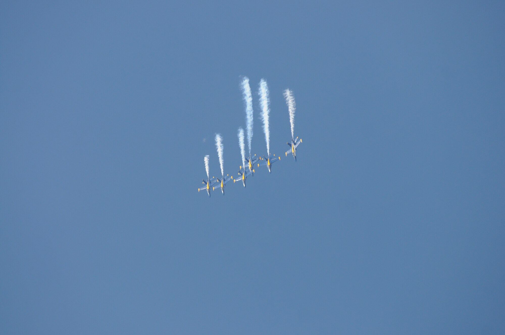Keesler’s open house and air show, Angels Over the Bay, takes place March 19 and 20.  The celebration of Keesler’s 70 years of heritage includes the Navy Blue Angels and Army Golden Knights along with many other performers, static displays and vendors.   Last year, the Blue Angels performed 68 air shows at 35 U.S. sites in their F/A-18 Hornets for more than 8 million spectators. Since its inception in 1946, the Blue Angels have performed for more than 463 million fans.  (U.S. Air Force photo by Kemberly Groue)