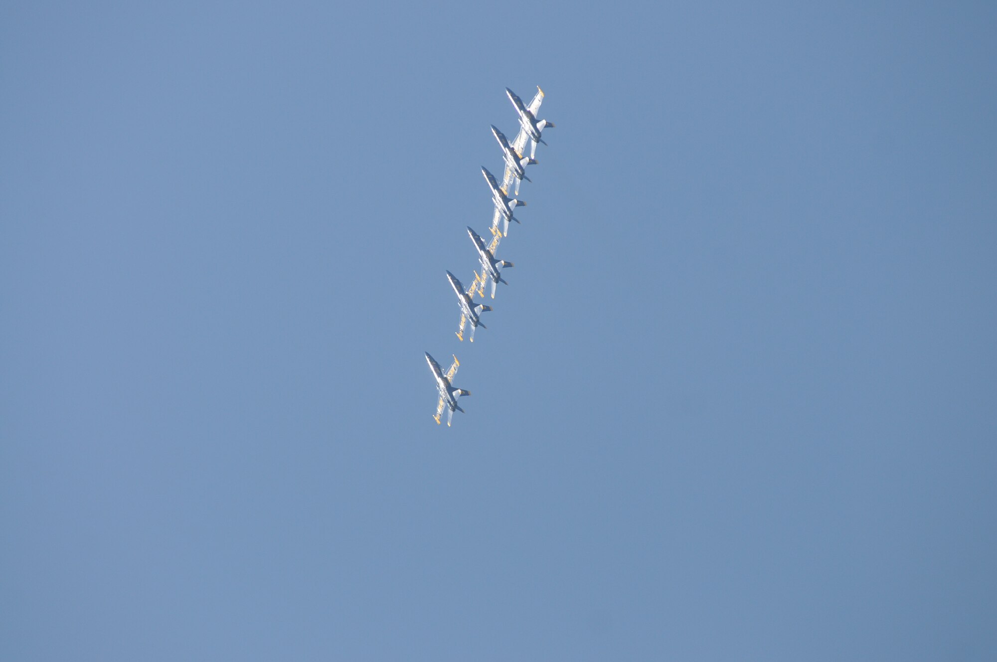 Keesler’s open house and air show, Angels Over the Bay, takes place March 19 and 20.  The celebration of Keesler’s 70 years of heritage includes the Navy Blue Angels and Army Golden Knights along with many other performers, static displays and vendors.   Last year, the Blue Angels performed 68 air shows at 35 U.S. sites in their F/A-18 Hornets for more than 8 million spectators. Since its inception in 1946, the Blue Angels have performed for more than 463 million fans.  (U.S. Air Force photo by Kemberly Groue)
