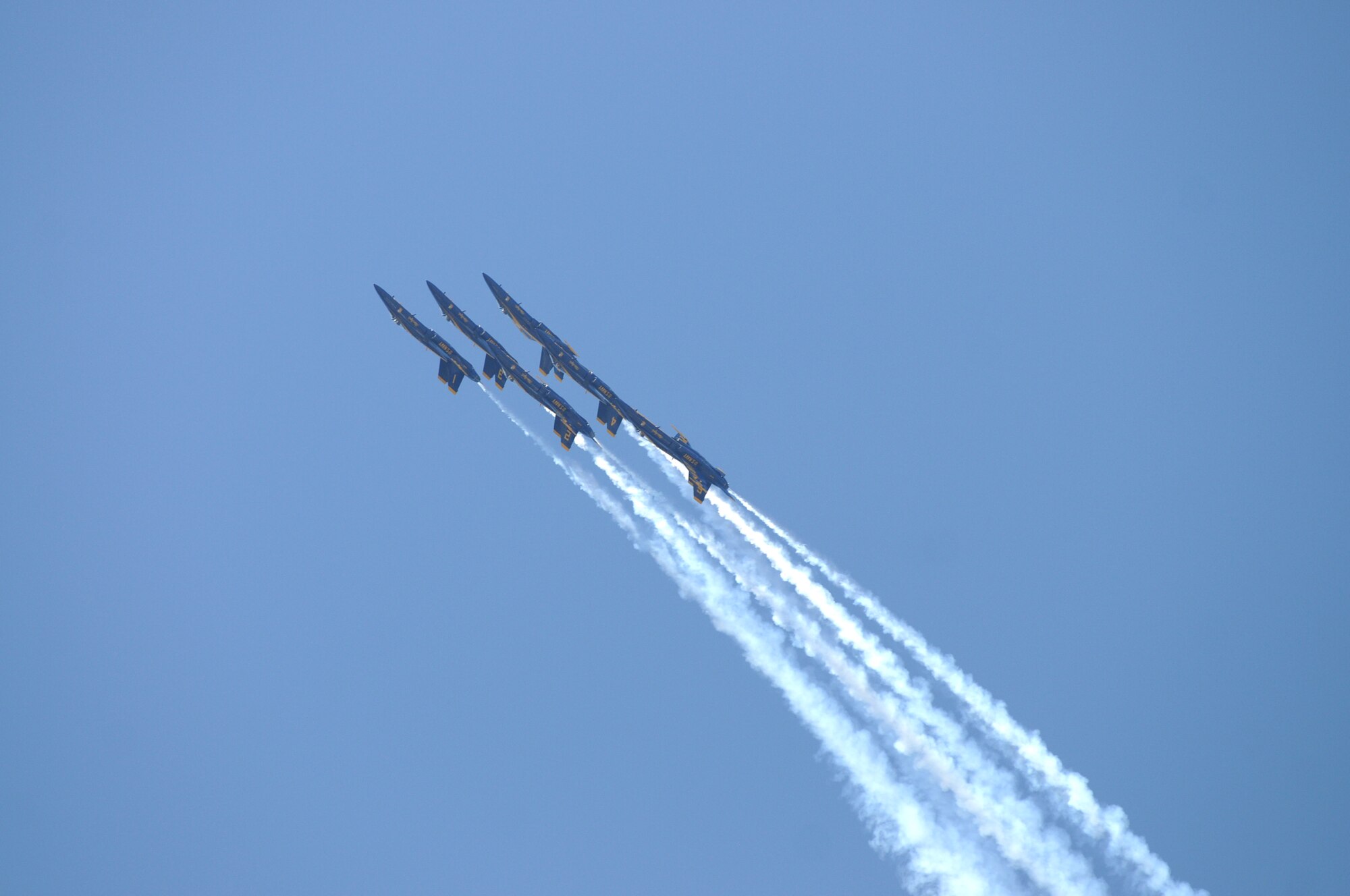 Keesler’s open house and air show, Angels Over the Bay, takes place March 19 and 20.  The celebration of Keesler’s 70 years of heritage includes the Navy Blue Angels and Army Golden Knights along with many other performers, static displays and vendors.   Last year, the Blue Angels performed 68 air shows at 35 U.S. sites in their F/A-18 Hornets for more than 8 million spectators. Since its inception in 1946, the Blue Angels have performed for more than 463 million fans.  (U.S. Air Force photo by Kemberly Groue)