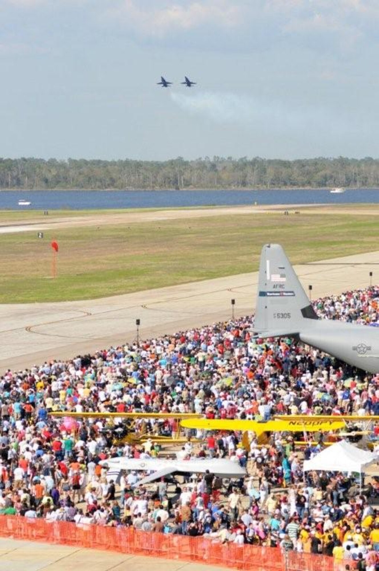 Keesler’s open house and air show, Angels Over the Bay, takes place March 19 and 20.  The celebration of Keesler’s 70 years of heritage includes the Navy Blue Angels and Army Golden Knights along with many other performers, static displays and vendors.   Last year, the Blue Angels performed 68 air shows at 35 U.S. sites in their F/A-18 Hornets for more than 8 million spectators. Since its inception in 1946, the Blue Angels have performed for more than 463 million fans. (Photo by Kemberly Groue).