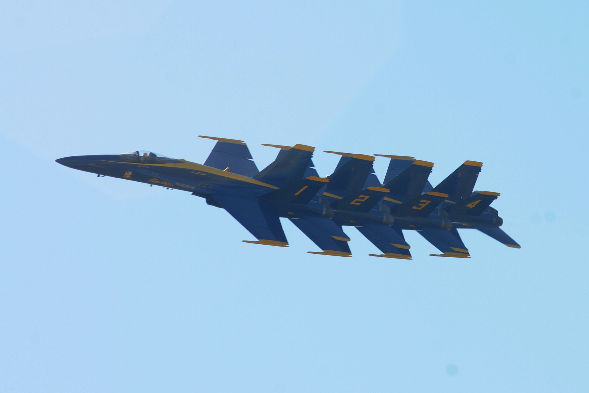 An estimated 160,000 people attended Keesler’s open house and air show, Angels Over the Bay, March 19 and 20. The celebration of Keesler’s 70 years of heritage included the Navy Blue Angels and Army Golden Knights along with many other performers, static displays and vendors. Last year, the Blue Angels performed 68 air shows at 35 U.S. sites in their F/A-18 Hornets for more than 8 million spectators. Since its inception in 1946, the Blue Angels have performed for more than 463 million fans.  (U.S. Air Force photo by Kemberly Groue)