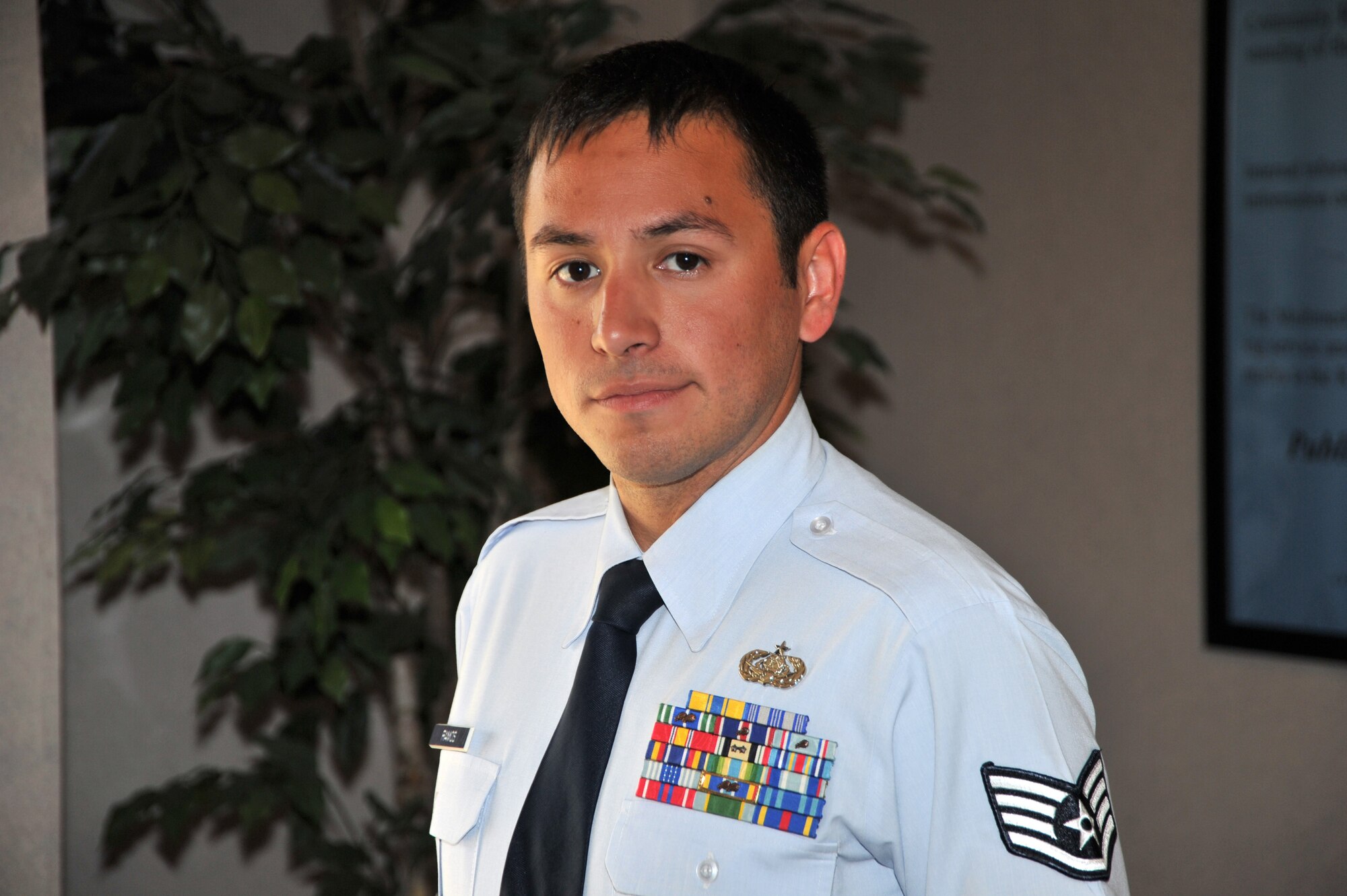 Staff Sgt. Joseph L. Ramos, an instructor in the 338th Training Squadron, is Air
Education and Training Command’s cyber transport systems noncommissioned officer
of the year in the command’s information dominance award competition.  (U.S. Air Force photo by Adam Bond)
