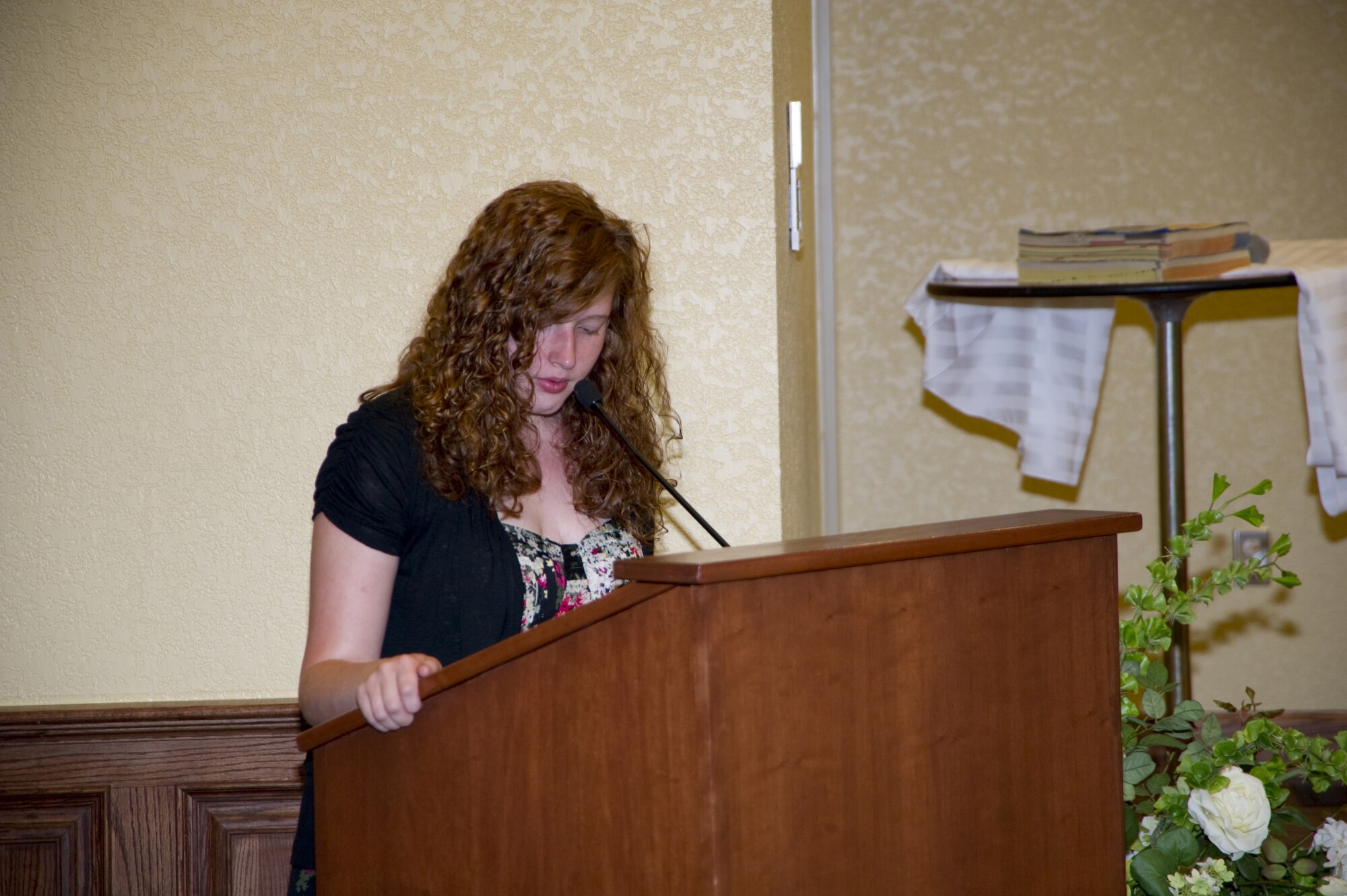 Miss Raff presented a Hebrew reading during Keesler’s National Prayer Breakfast March 8.  (U.S. Air Force photo by Adam Bond)