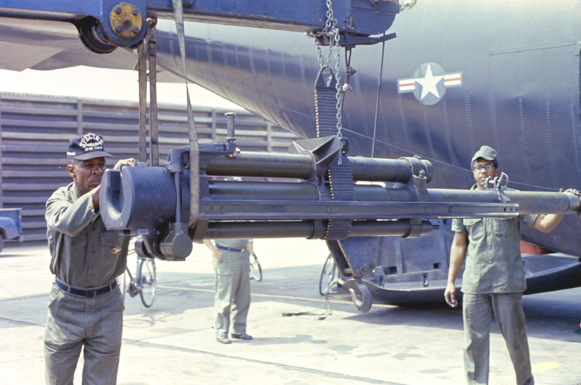 The AC-130’s 105mm gun proved effective against enemy tanks. (U.S. Air Force photo)