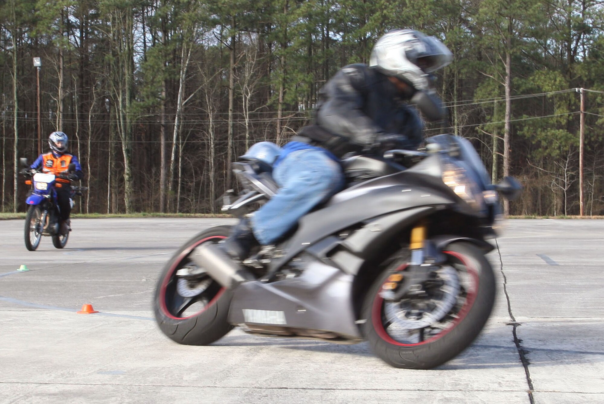 Riders are put to the test at various speeds.(U.S. Air Force Photo/Don Peek)