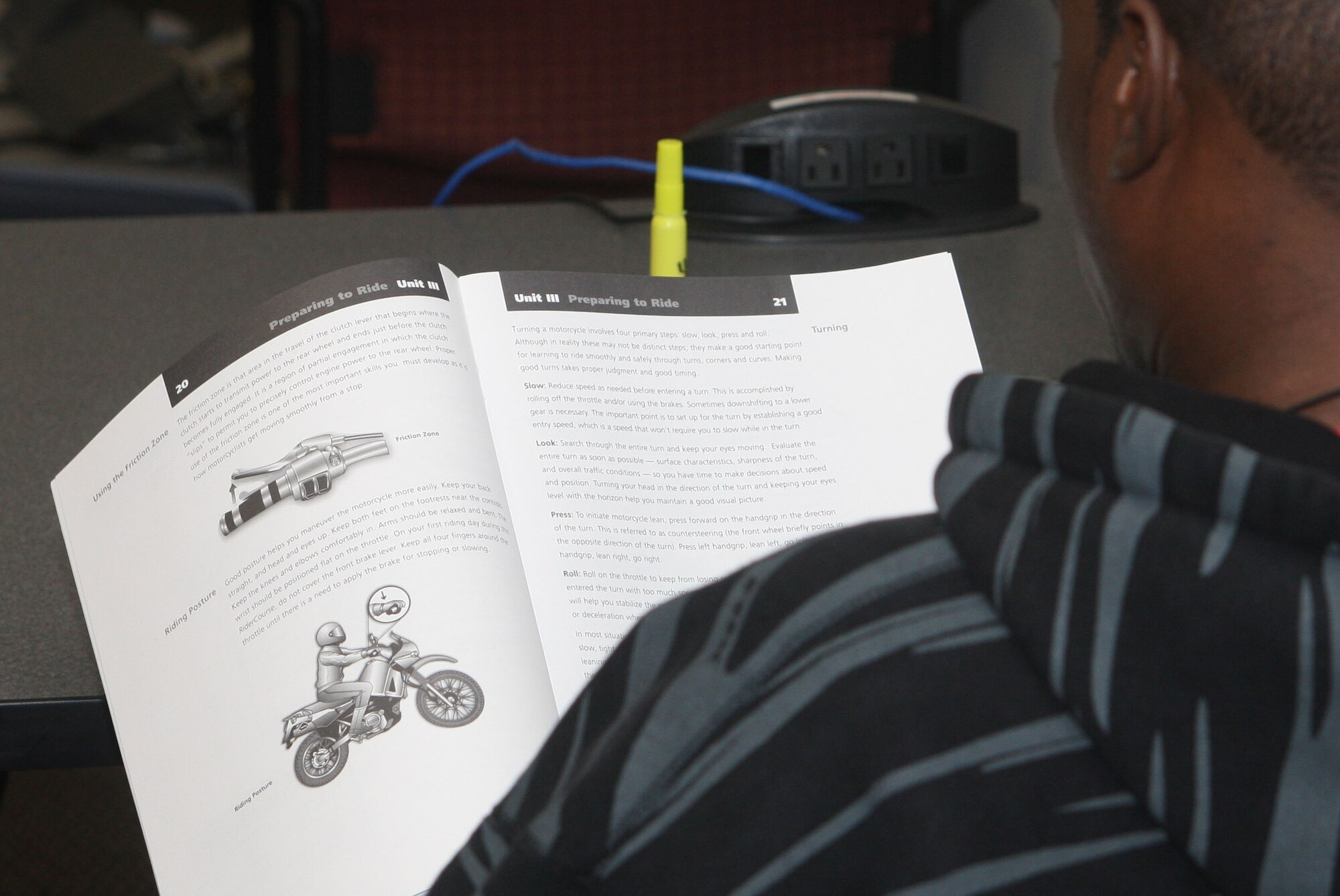 The Basic Riders Course begins the first day in the classroom where riders review valuable information critical operations and safety as well (U.S. Air Force Photo/Don Peek)