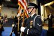 The U.S. Air Force Honor Guard color guard presents the colors March 20 at the Cleveland State Community College, Cleveland, Tenn. The color guard travels with the U.S. Air Force Band’s Airmen of Note ensemble to present the colors at each performance. (U.S. Air Force photo by Airman 1st Class Tabitha N. Haynes)
