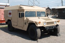 SOTO CANO AIR BASE, Honduras - Joint Task Force-Bravo recieved shipment of a new M996 Tactical Ambulance, here, Mar. 24.  The ambulance is part of the JTF-Bravo Tactical Wheeled Vehicle Life Cycle Management Plan, an on-going equipment modernization plan to enchance mission capabilities.  JTF-Bravo is U.S. Southern Command's regional asset providing the first US military response  throughout the Central and South America.  (U.S. Air Force photo/Capt. David McCain)