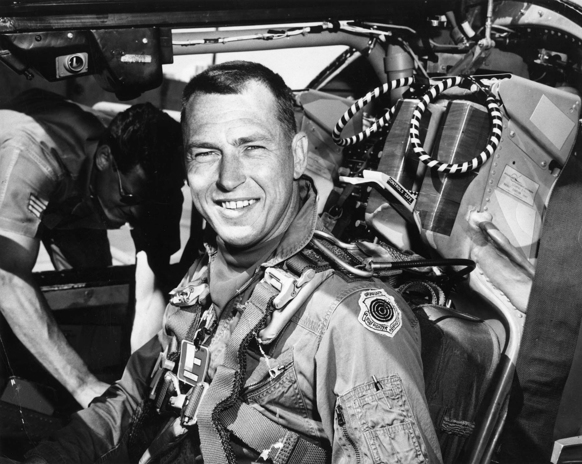 Capt. Fred De Jong in the cockpit of an F-111A. Already a veteran of an F-105 100 mission tour, De Jong was one of a handful of aircrew to combat test the F-111A in 1968. (U.S. Air Force photo)