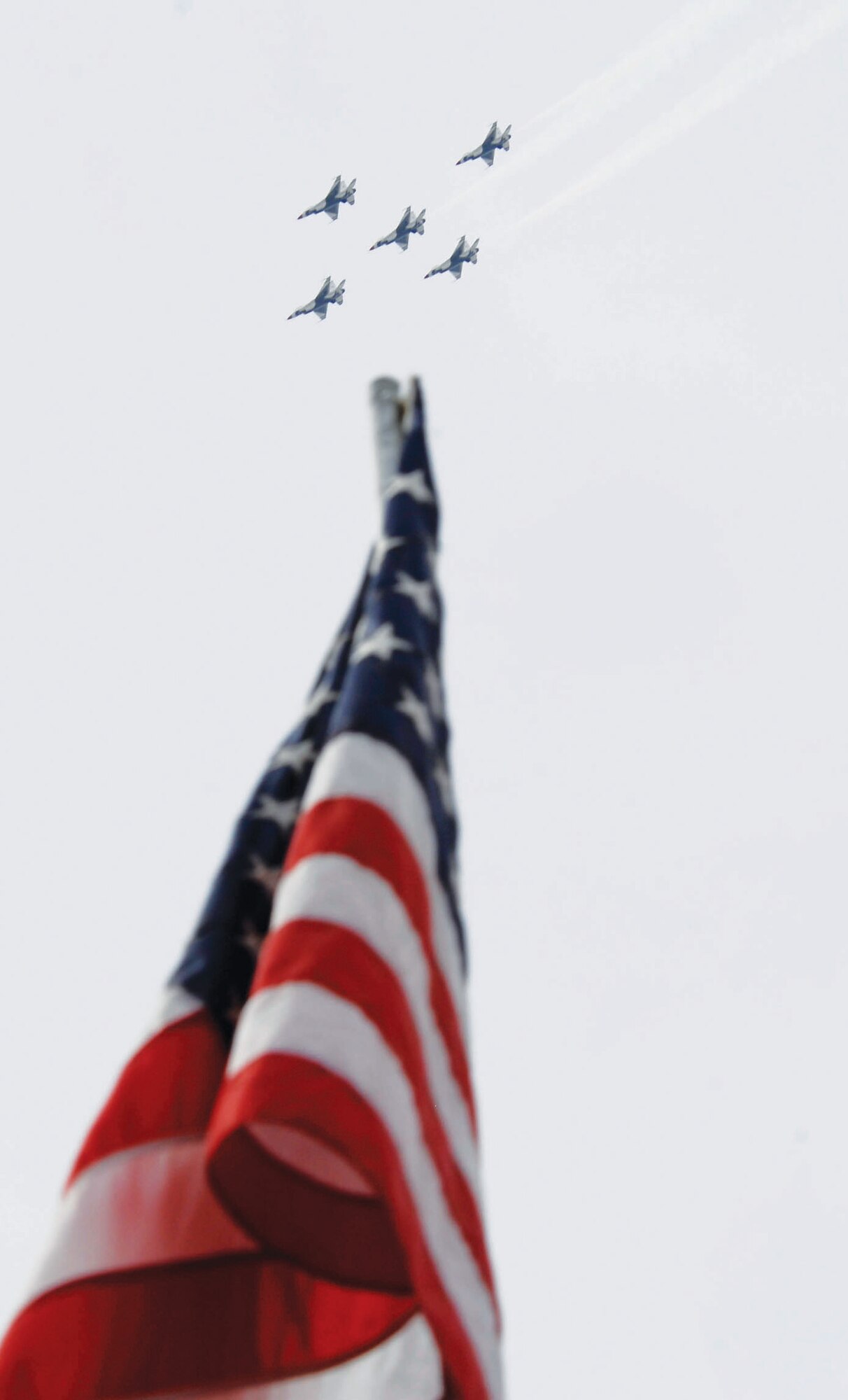 The U.S. Air Force Thunderbirds soar across the skies March 20 during the Luke Days 2011 Open House.  As the Air Force's official air demonstration team, the Thunderbirds were designated the 3600th Air Demonstration Unit at Luke Air Force Base May 25, 1953.  (U.S. Air Force photo/Senior Airman Darlene Seltmann)