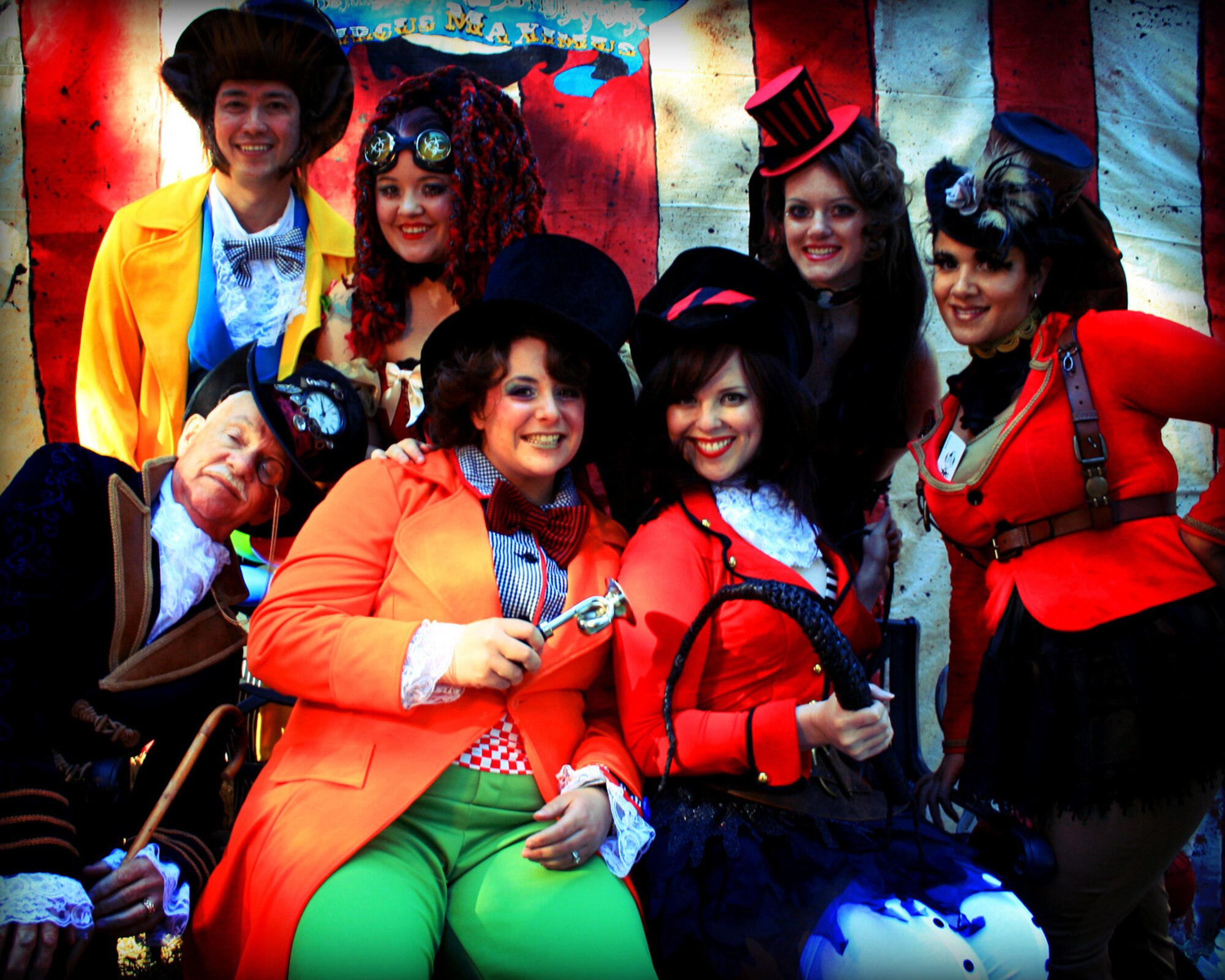 HOLLOMAN AIR FORCE BASE, N.M. -- The 49th Force Support Squadron Marketing Office poses during a “Creative Circus” photo shoot March 23, 2011. The Holloman Marketing team was recently named best in Air Combat Command for 2010. Their mission is to ensure programs and events on base are successful and that people know about them. They’ve done this by reaching out to the base through multiple events last year including the Big Give and Hollognome Projects. (Courtesy photo)