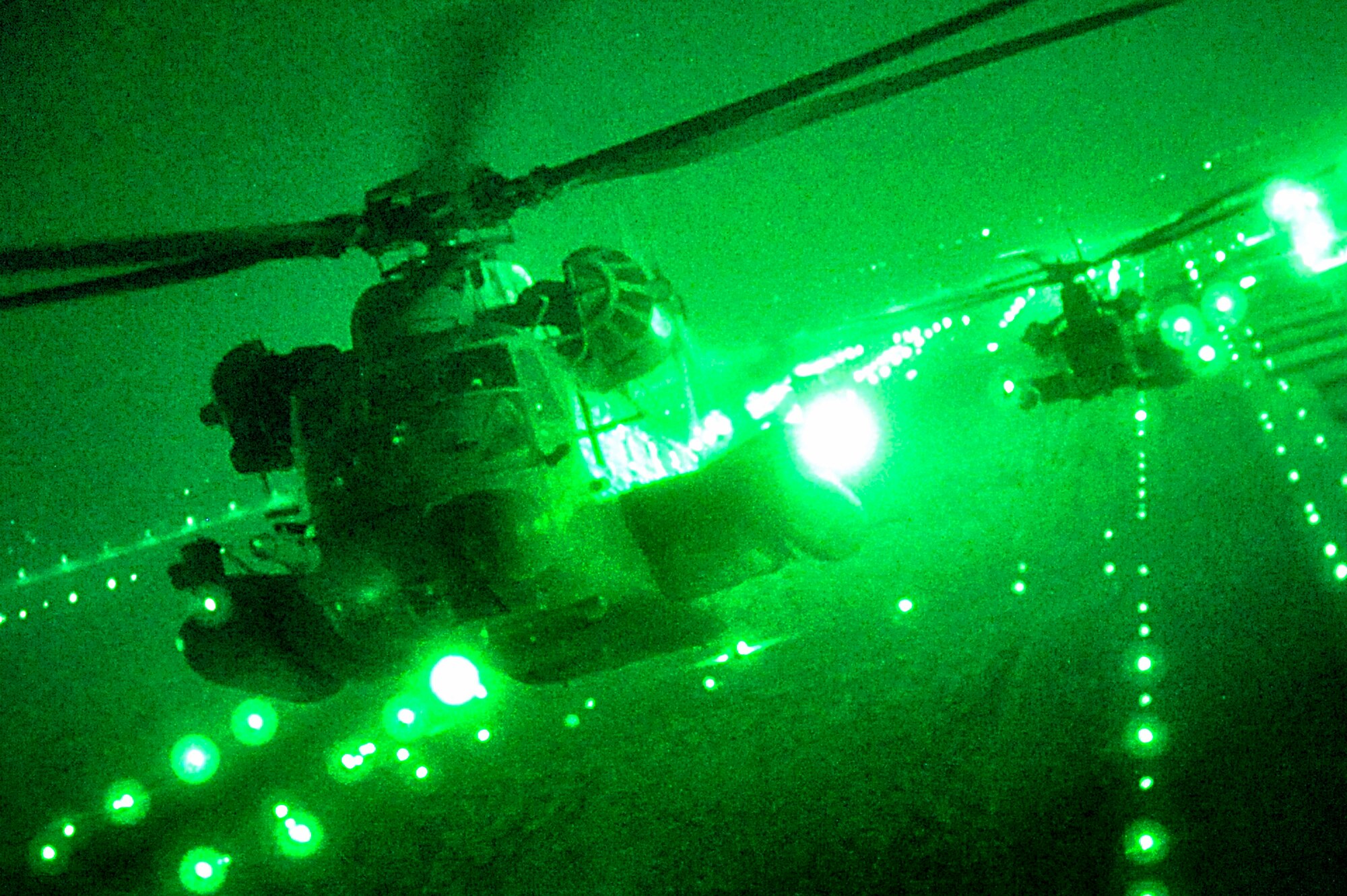 TUCSON, Ariz. - File photo of the MH-53 Pavelows from the 20th Expeditionary Special Operations Squadron flying over Iraq on their last combat mission Sept 27, 2008. (U.S. Air Force photo)