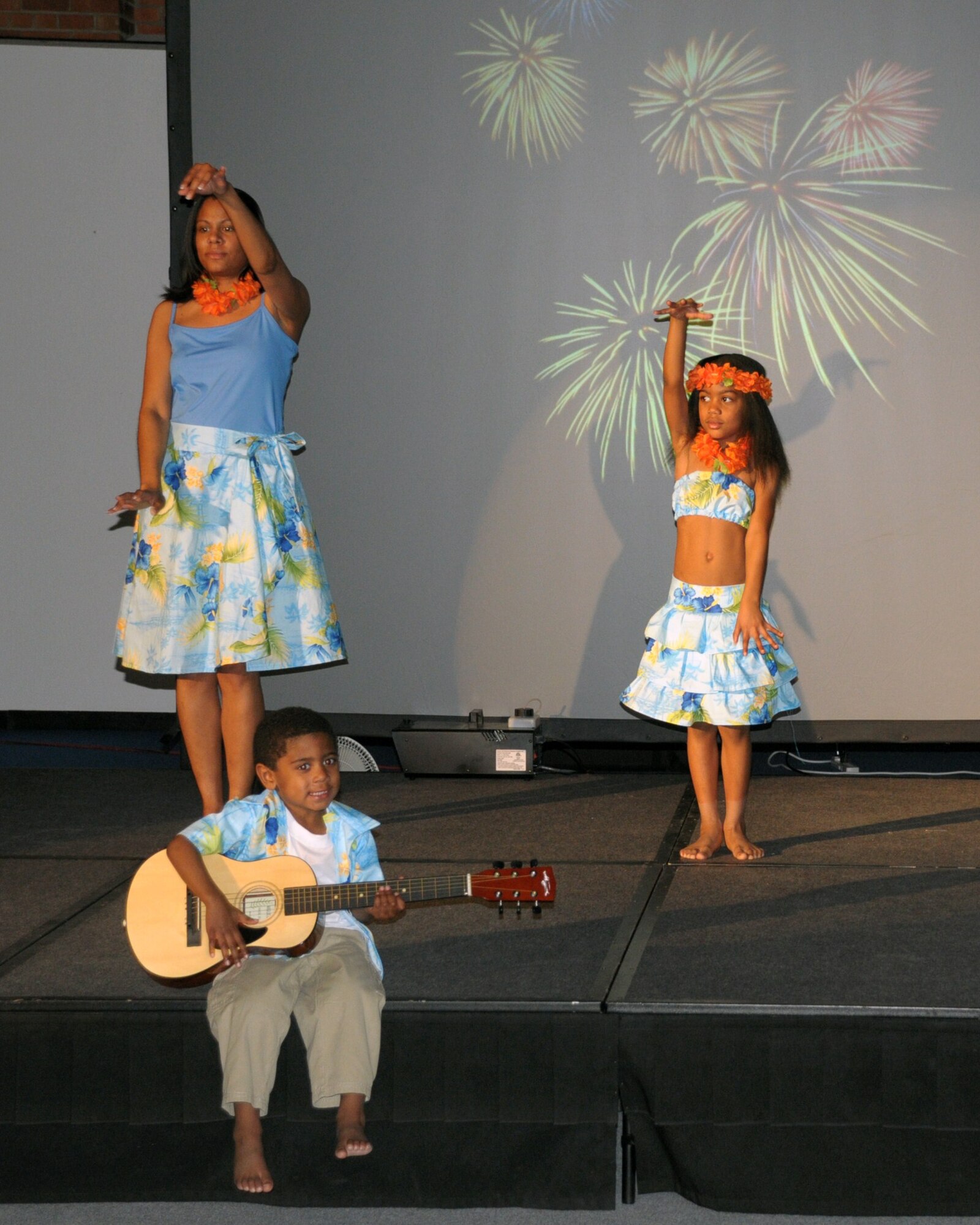 Members of the Vaden family perform a dance routine to “Somewhere Over the Rainbow” Warren’s “You Got Talent” competition in the Fall Hall Community Center March 18. (U.S. Air Force photo by Blaze Lipowski)