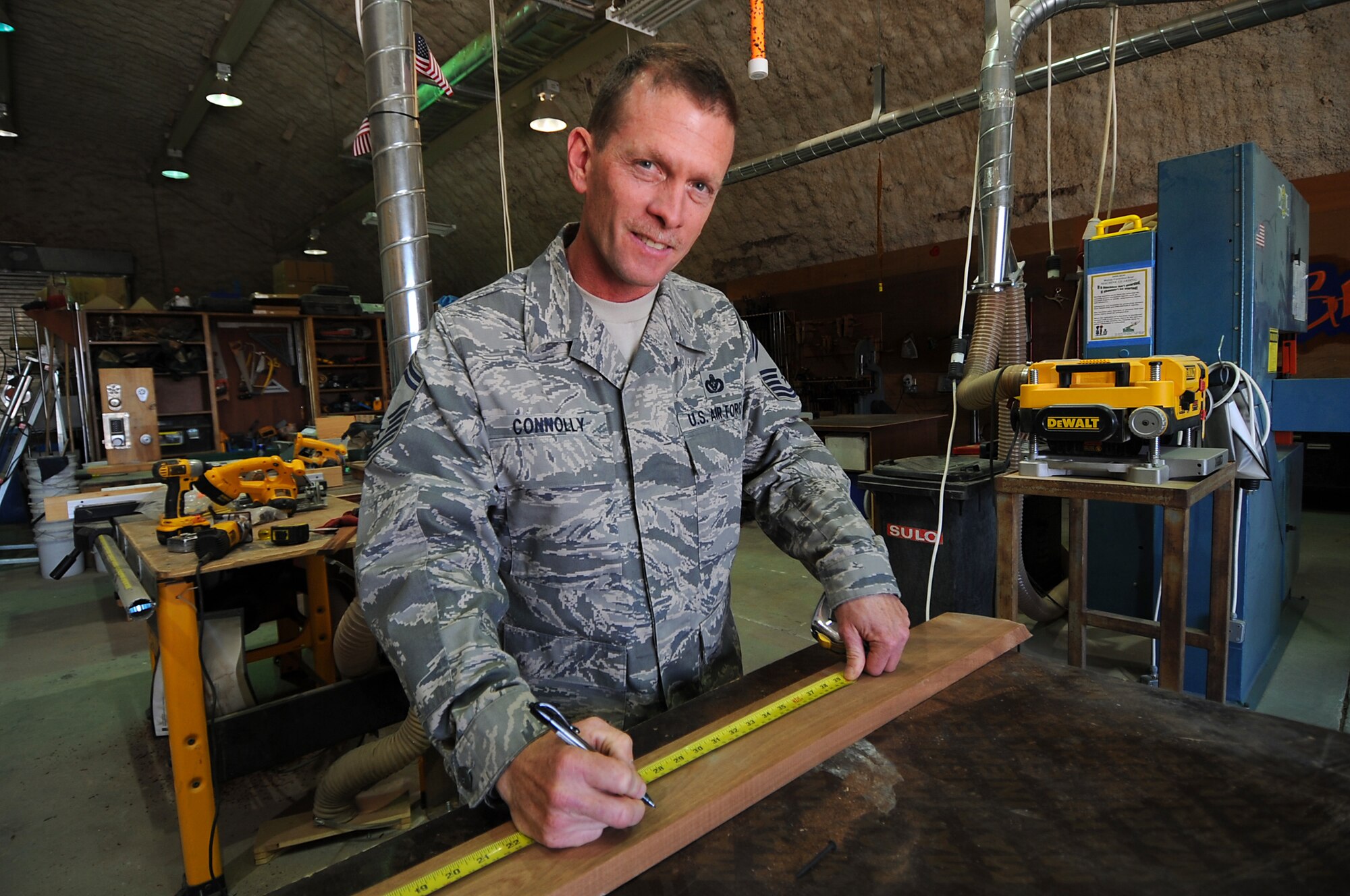 Senior Master Sgt. William Connolly is deployed from the 106th Civil Engineer Squadron with the New York Air National Guard. (U.S. Air Force photo by Senior Airman Cynthia Spalding)