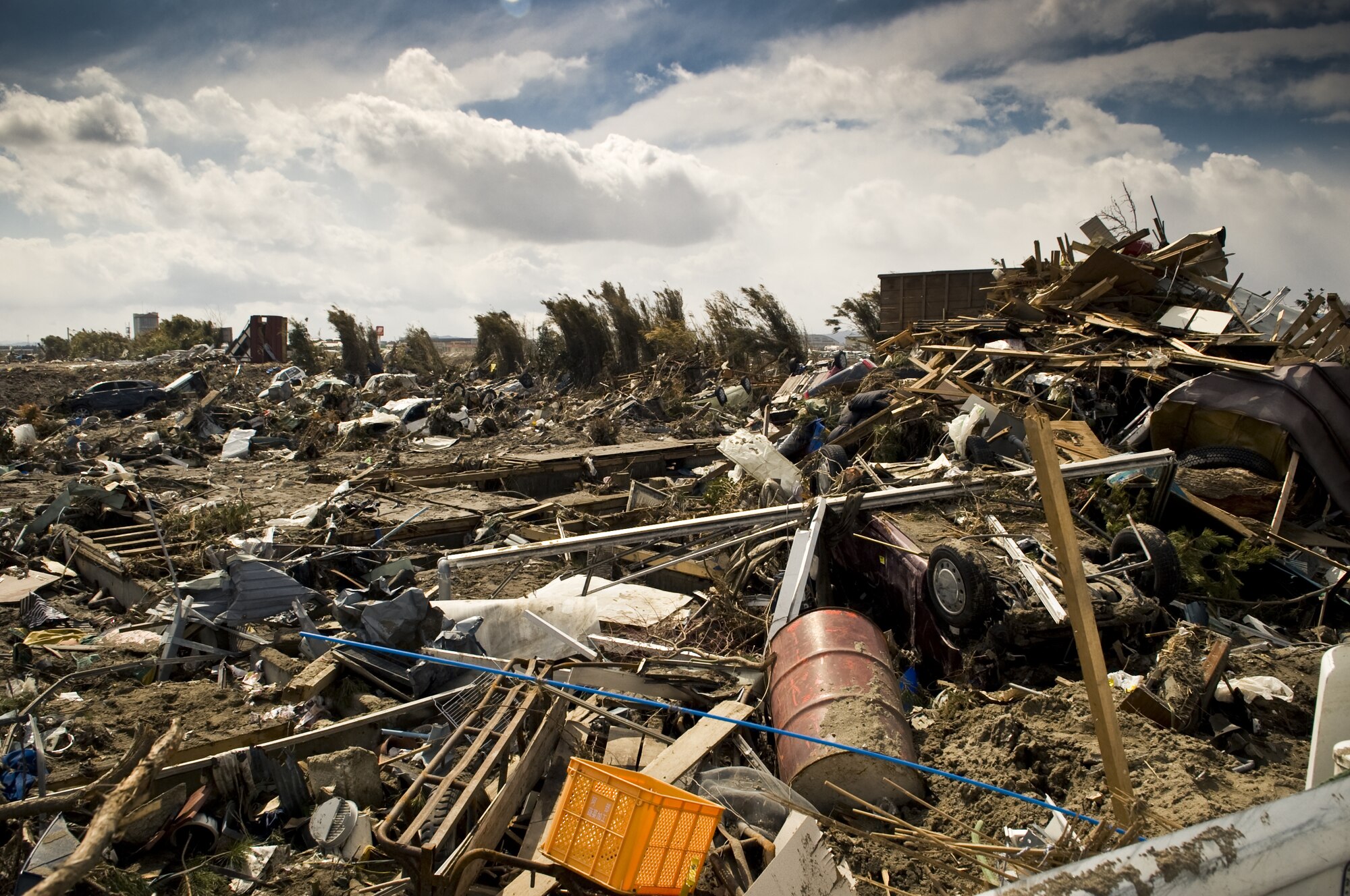 SENDAI AIRPORT, Japan -- The devastation can still be seen around Sendai Airport after more than two weeks after the 9.0 magnitude earthquake and tsunami ravaged the region.  (U.S. Air Force photo by/Master Sgt. Jeromy K. Cross)
