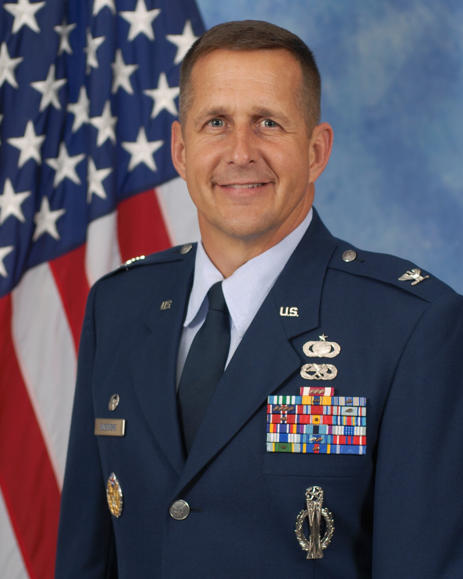 GOODFELLOW AIR FORCE BASE, Texas- Col. Paul Bugenske assumed the reigns of the 17th Mission Support Group, Monday, during a ceremony in front of the Norma Brown building here. His previous assignment was at Kirtland Air Force Base, N.M., where he served as the Director of Contracting. (U.S. Air Force photo)