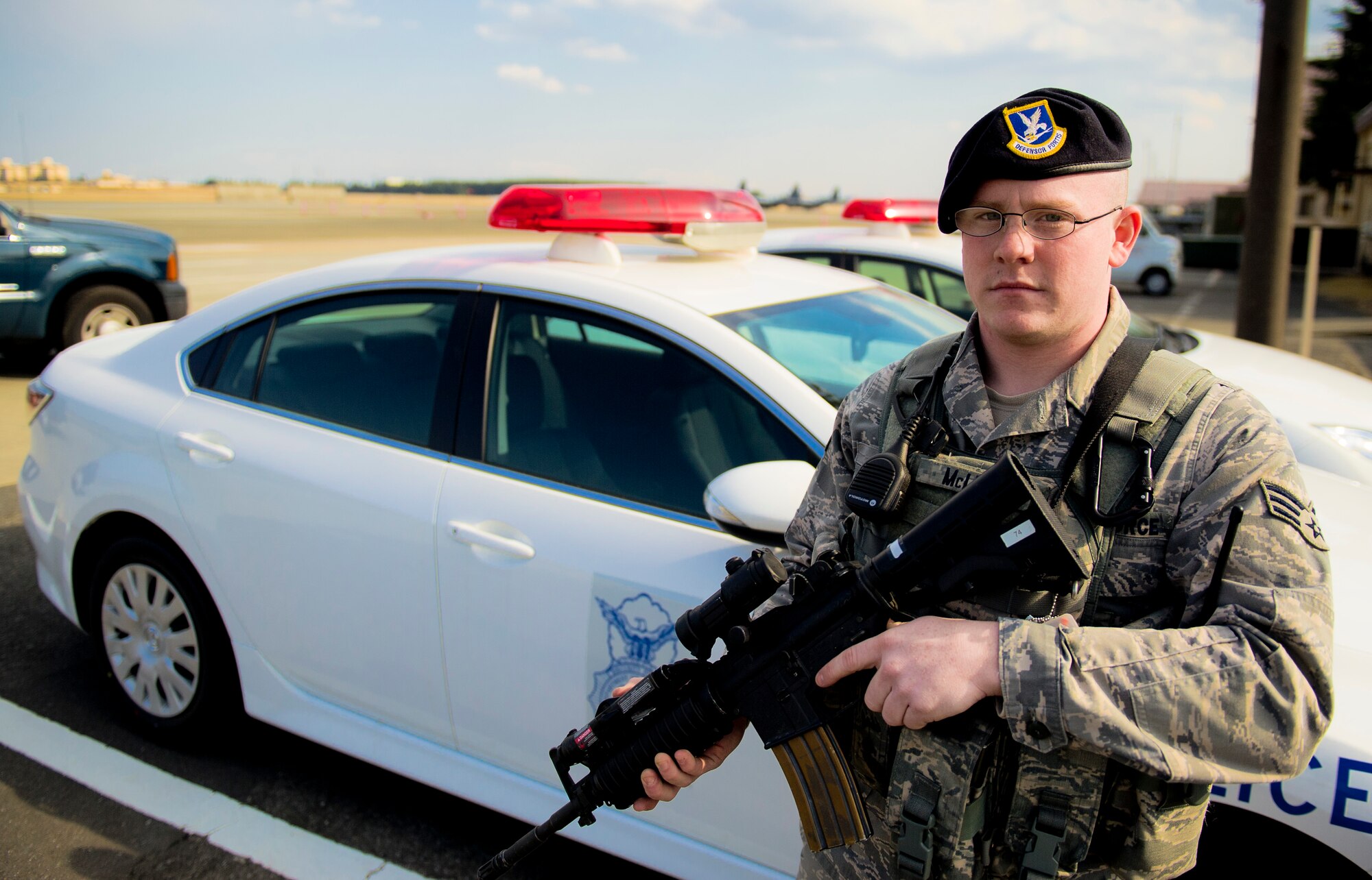Senior Airman Lucas McLean is a Patrolman assigned to the 374th Security Forces Squadron at Yokota Air Base. A native of Slocomb, Alabama, Airman McLean performs routine patrols of base streets providing safety and security to residents of  Yokota Air Base. Along with his fellow Airmen, he has been working in support of Operation Tomodachi. (U.S. Air Force photo/Senior Airman Michael J. Veloz)