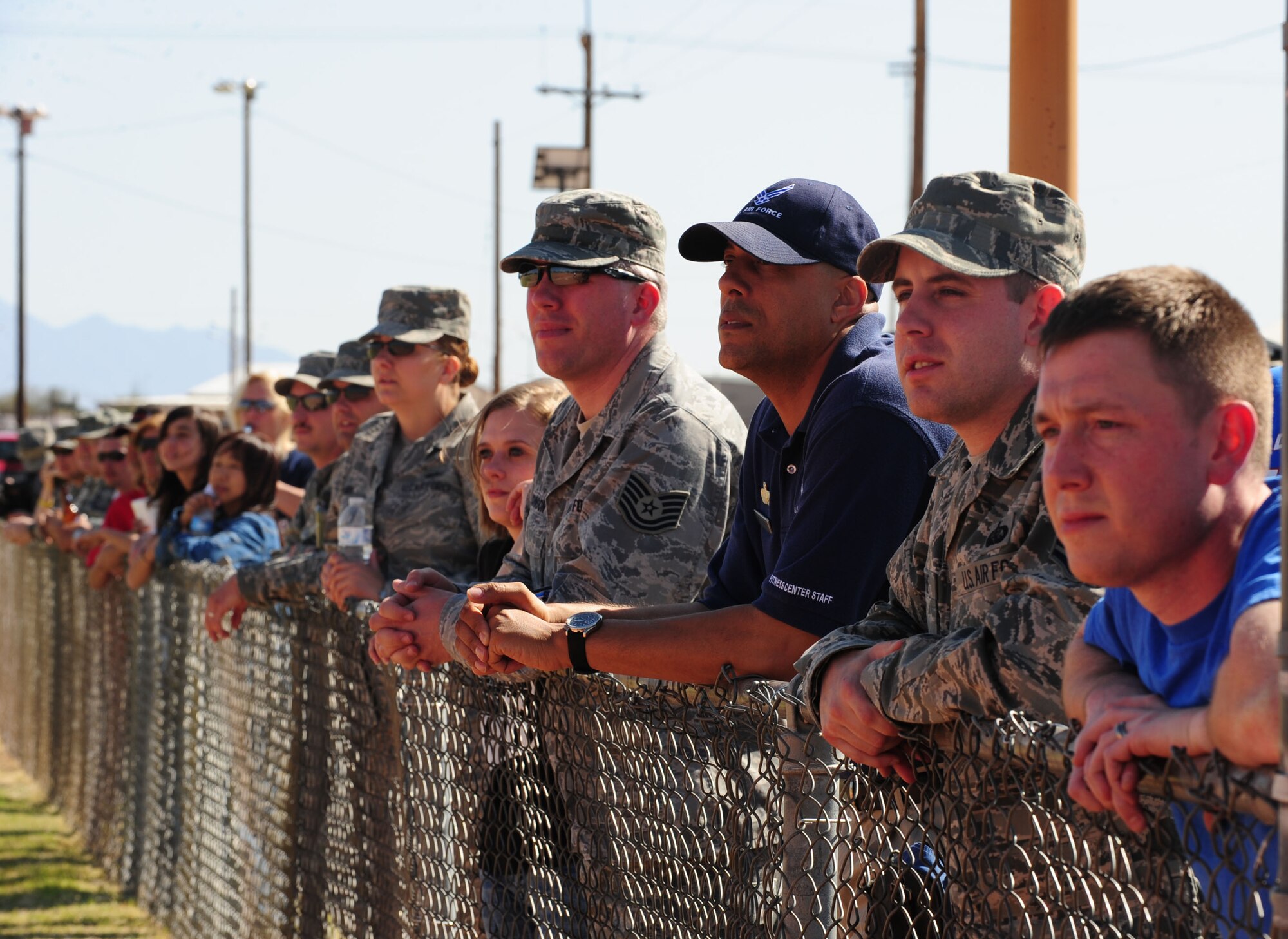 DAVIS-MONTHAN AIR FORCE BASE, Ariz. - Desert Lightning Team members watch the Chiefs play the Eagles in a charity softball game at Thunderbolt Field here March 25. The Chiefs defeated the Eagles, 31-30. (U.S. Air Force photo/Airman 1st Class Jerilyn Quintanilla)