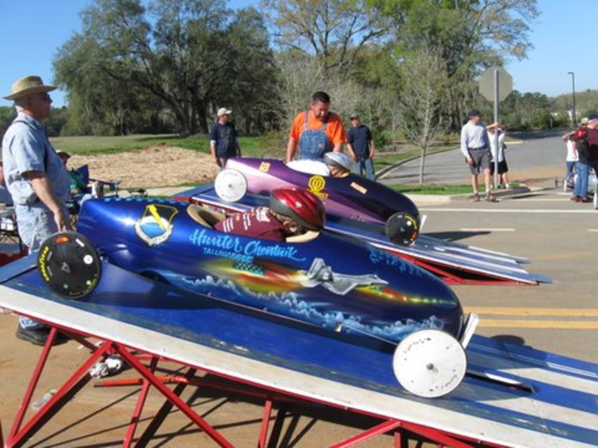 Hunter Chentnik prepares for a soap box derby race. (U.S. Air Force courtesy photo)