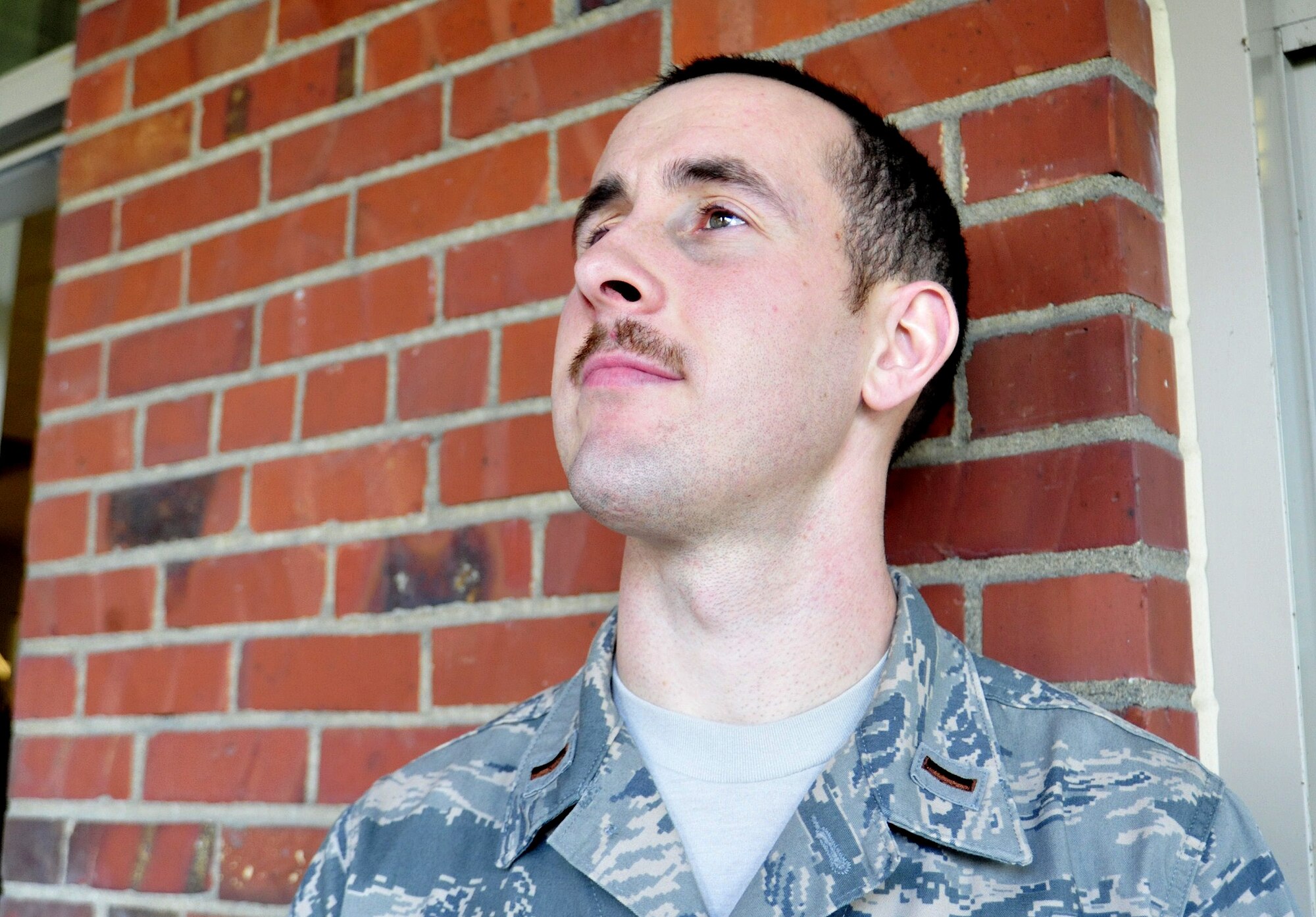 2nd Lt. Gregory Stewart, 62nd Comptroller Squadron financial services flight commander, sports a mustache during the month of March at Joint Base Lewis-McChord, Wash. (U.S. Air Force photo/Airman 1st Class Leah Young)