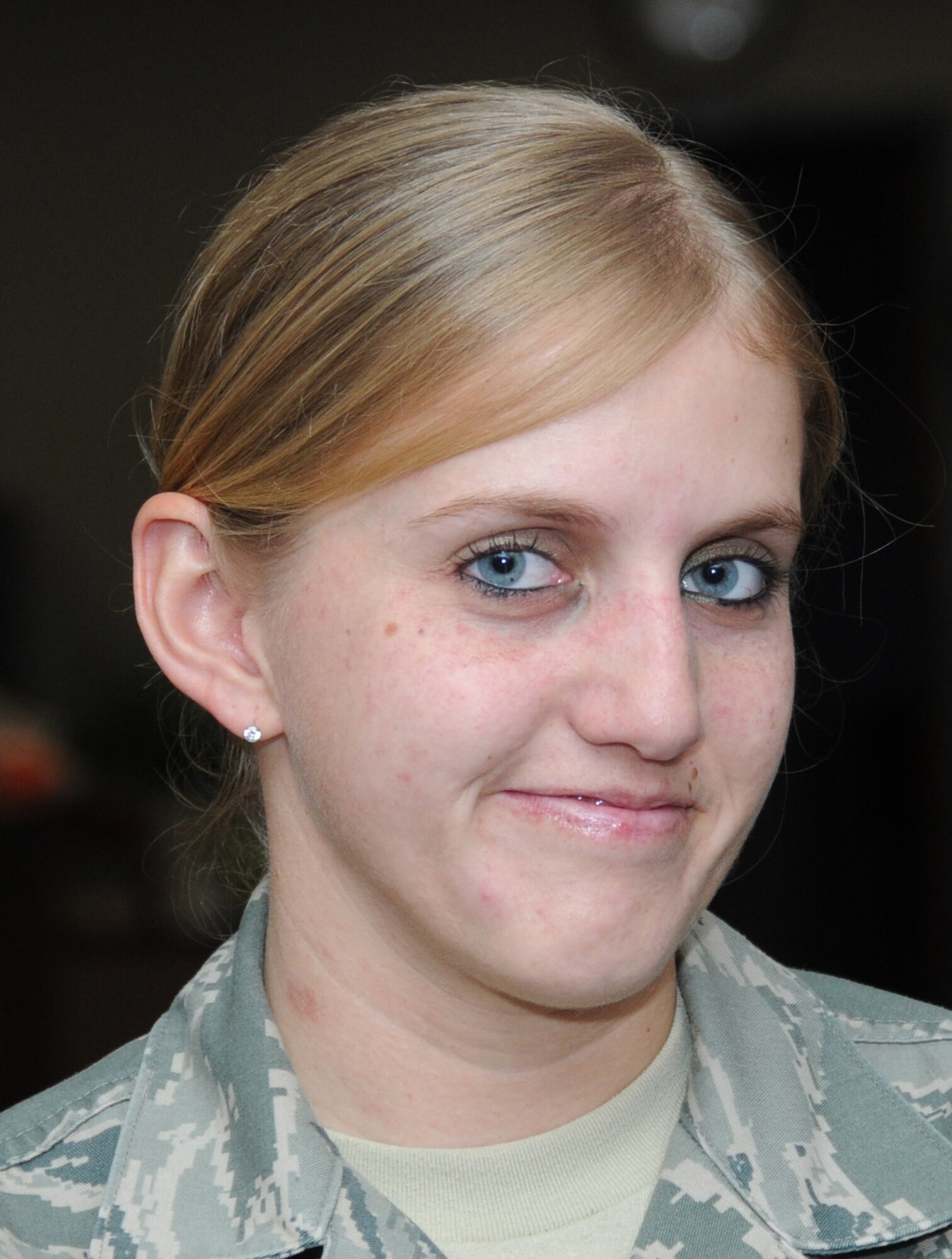 Airman 1st Class Heather Heiney, who arrived at Keesler last August for her first Air Force assignment, was recognized as the command’s outstanding new writer.  (U.S. Air Force photo by Kemberly Groue)