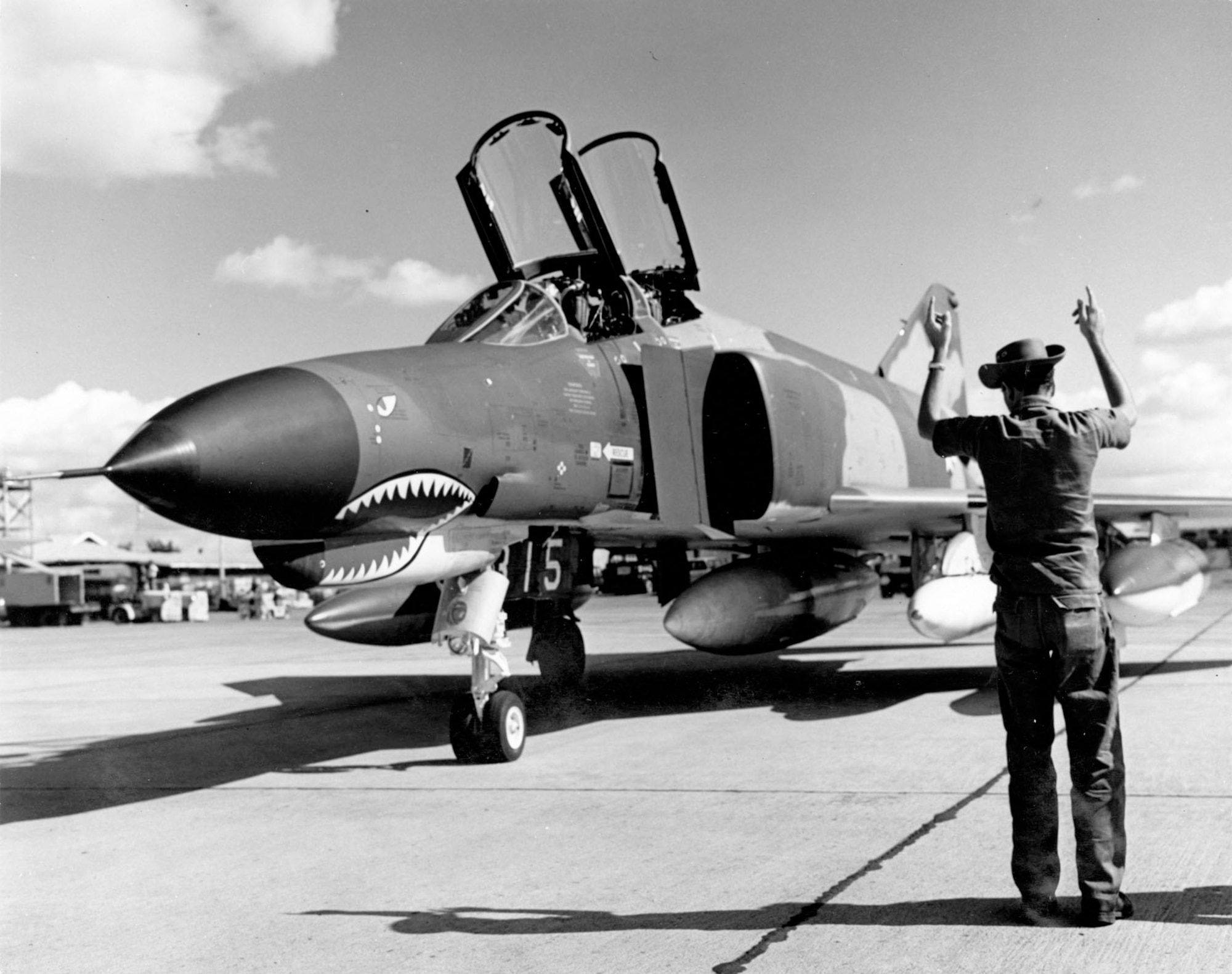 The F-4E had many improvements over earlier F-4s -- most notably its internal 20mm gun. The first F-4Es arrived in Southeast Asia in late 1968. (U.S. Air Force photo)