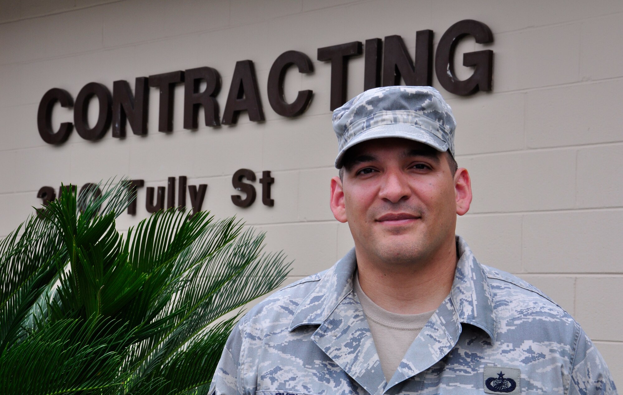Tech. Sgt. Ranell Oyola, NCO in charge of the contingency cell for the 1st Special Operations Contracting Squadron, was selected as this week's Tip of the Spear spotlight at Hurlburt Field, Fla., March 30, 2011 (U.S. Air Force photo by Staff Sgt. William Banton / RELEASED)
 