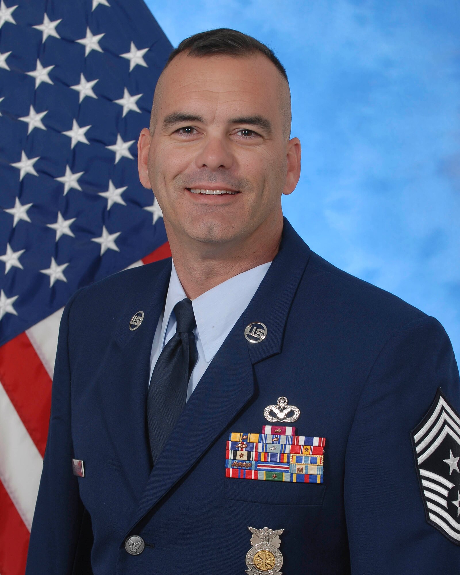 Command Chief Master Sgt. Thomas Brandhuber.
(U.S. Air Force photo by Staff Sgt. Louis Vega Jr.)