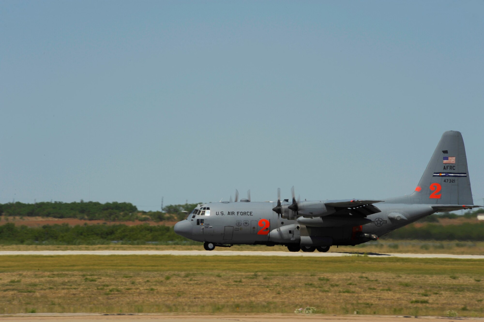 A C-130 Hercules lands April 28, 2011, at Dyess Air Force Base, Texas. (U.S. Air Force photo/Staff Sgt. Eric Harris)